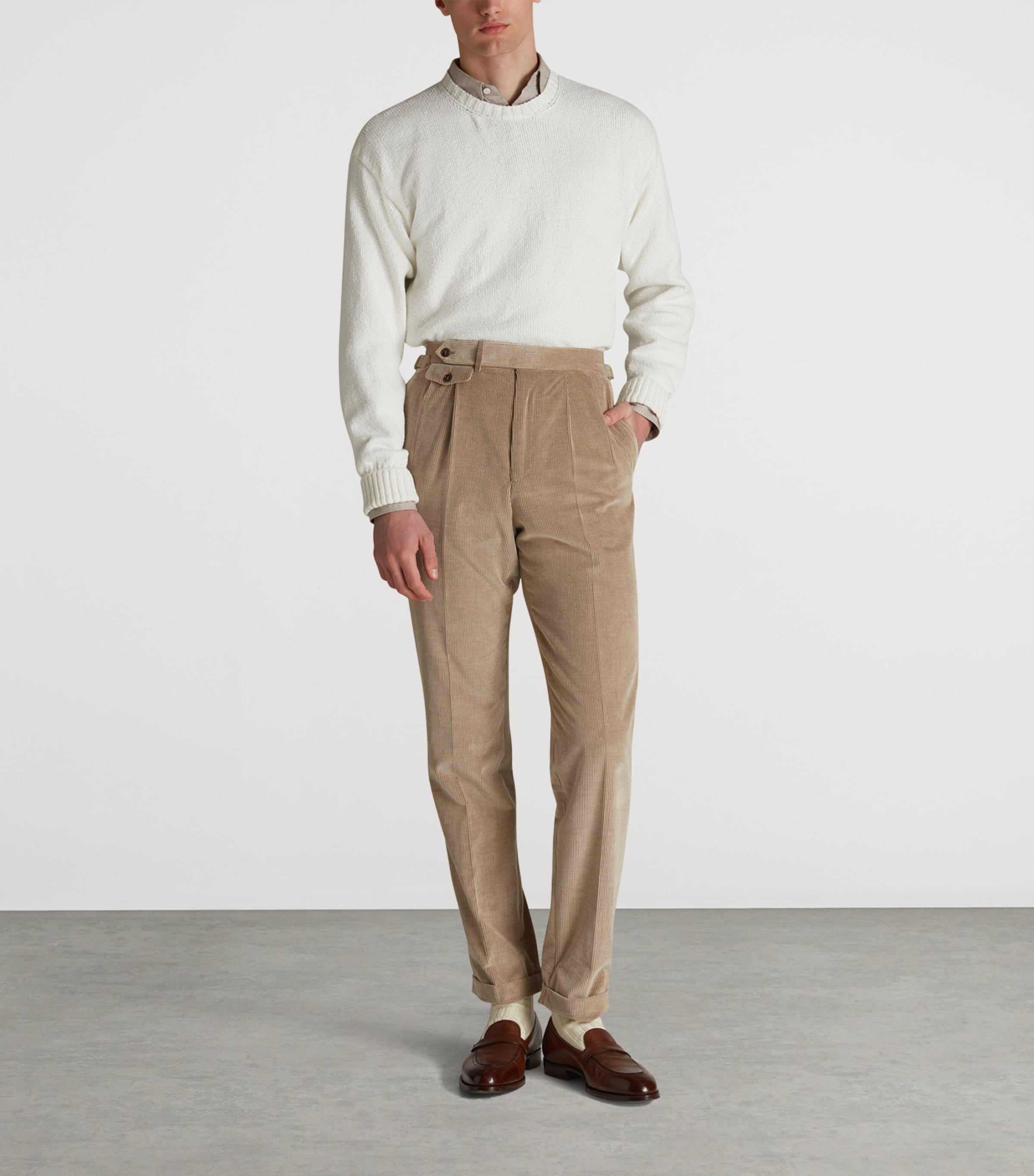 Cotton-Cashmere Corduroy Trousers 286SHADED BEIGE Image 2