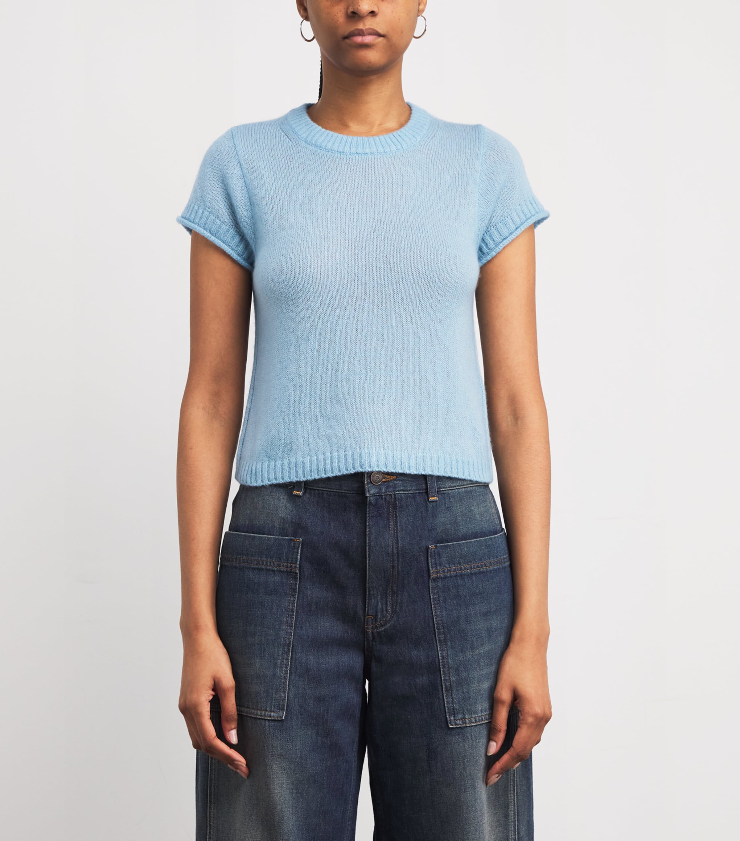 Wool-Cashmere-Silk Sweater Vest CHAMBRAY BLUE Image 3