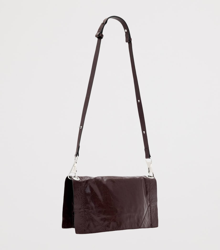 AllSaints Small Leather Lutece Cross-Body Bag Burgundy Red Image 2