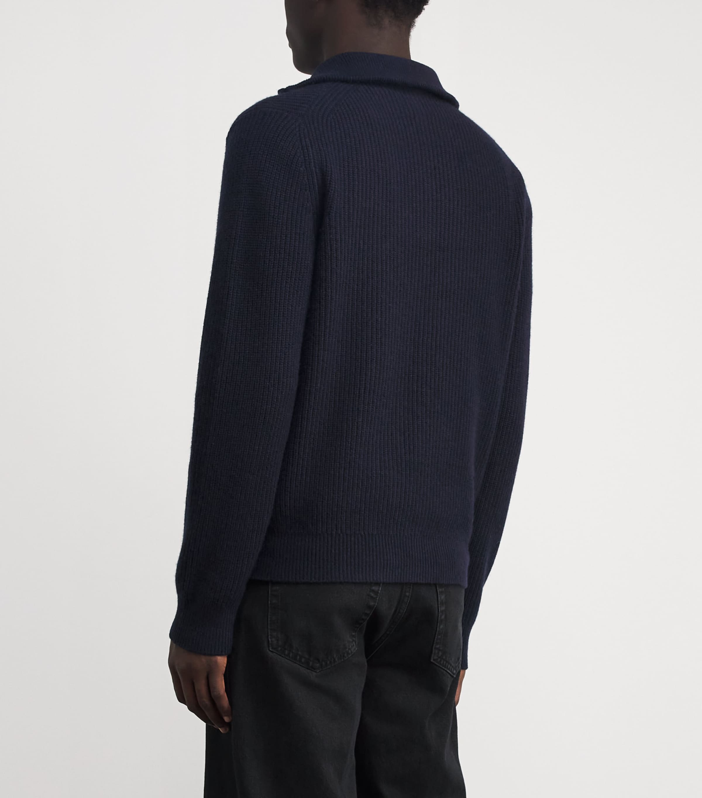 Wool-Cashmere Heirloom Shaker Quarter-Zip Sweater 403CBL COASTAL Image 4