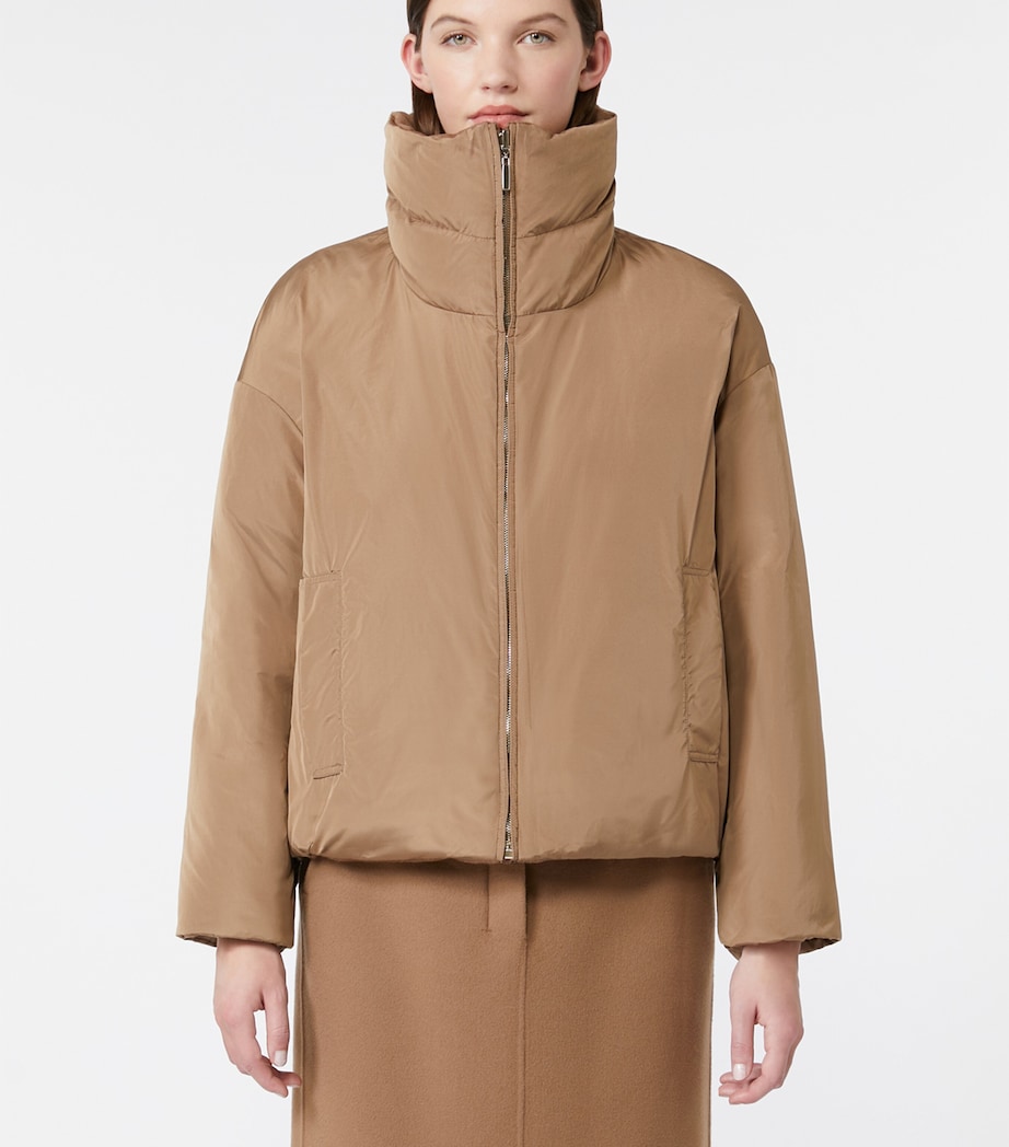 Down Camel Wool Reversible Quilted Coat BEIGE Image 5