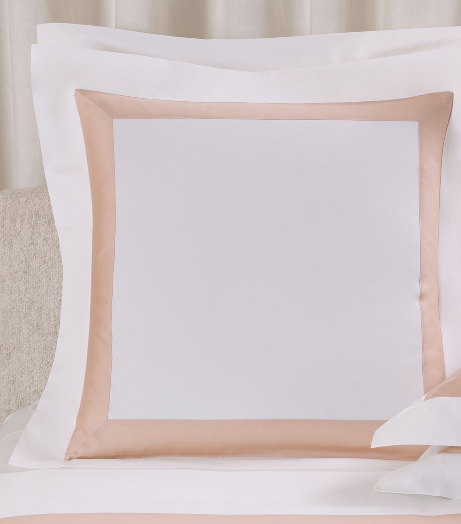 Frette Cotton Breeze Border Square Pillowcase (65cm x 65cm) Milk/misty Bl Image 3