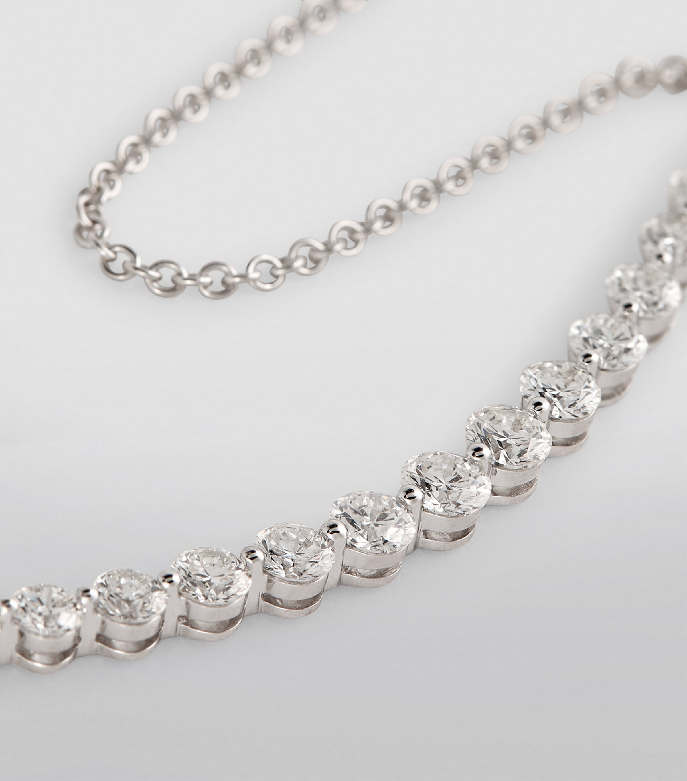 White Gold and Diamond Crescent Necklace WHITE GOLD Image 5