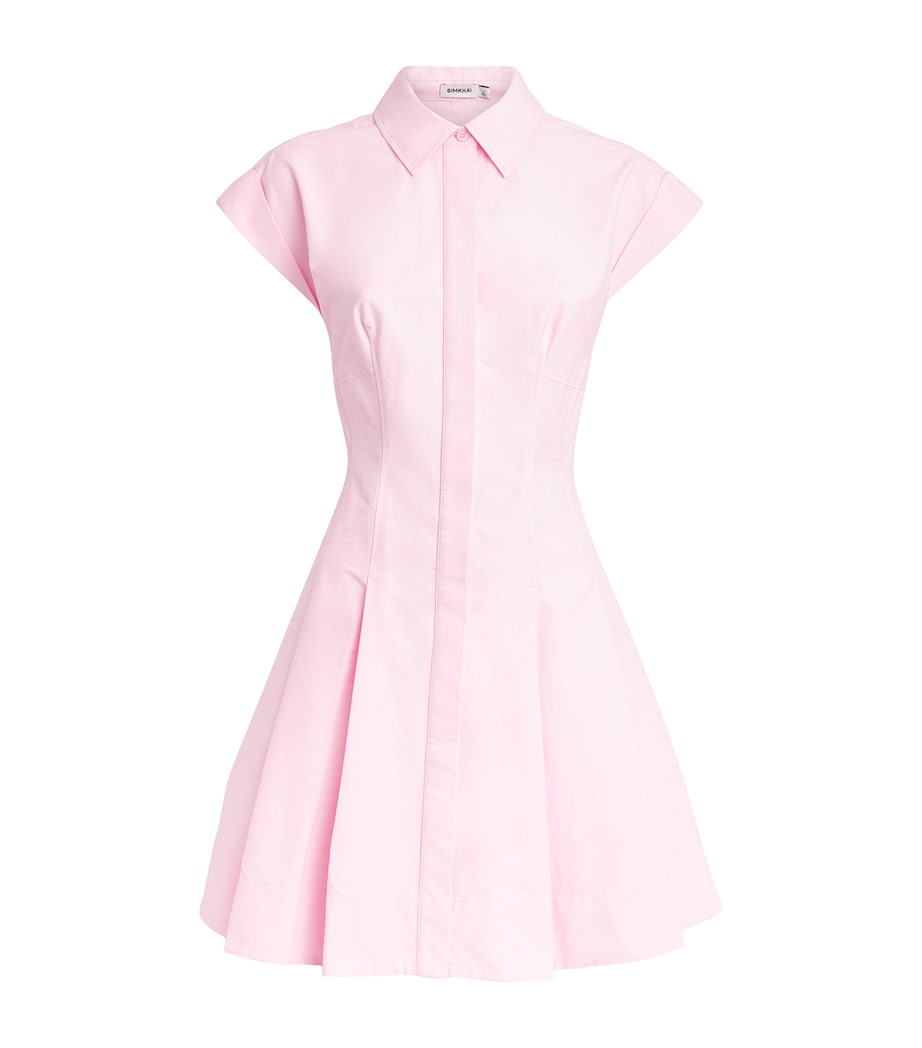 Simkhai Womens Cotton-Blend Clemmie Mini Shirt Dress Daisy Image 1