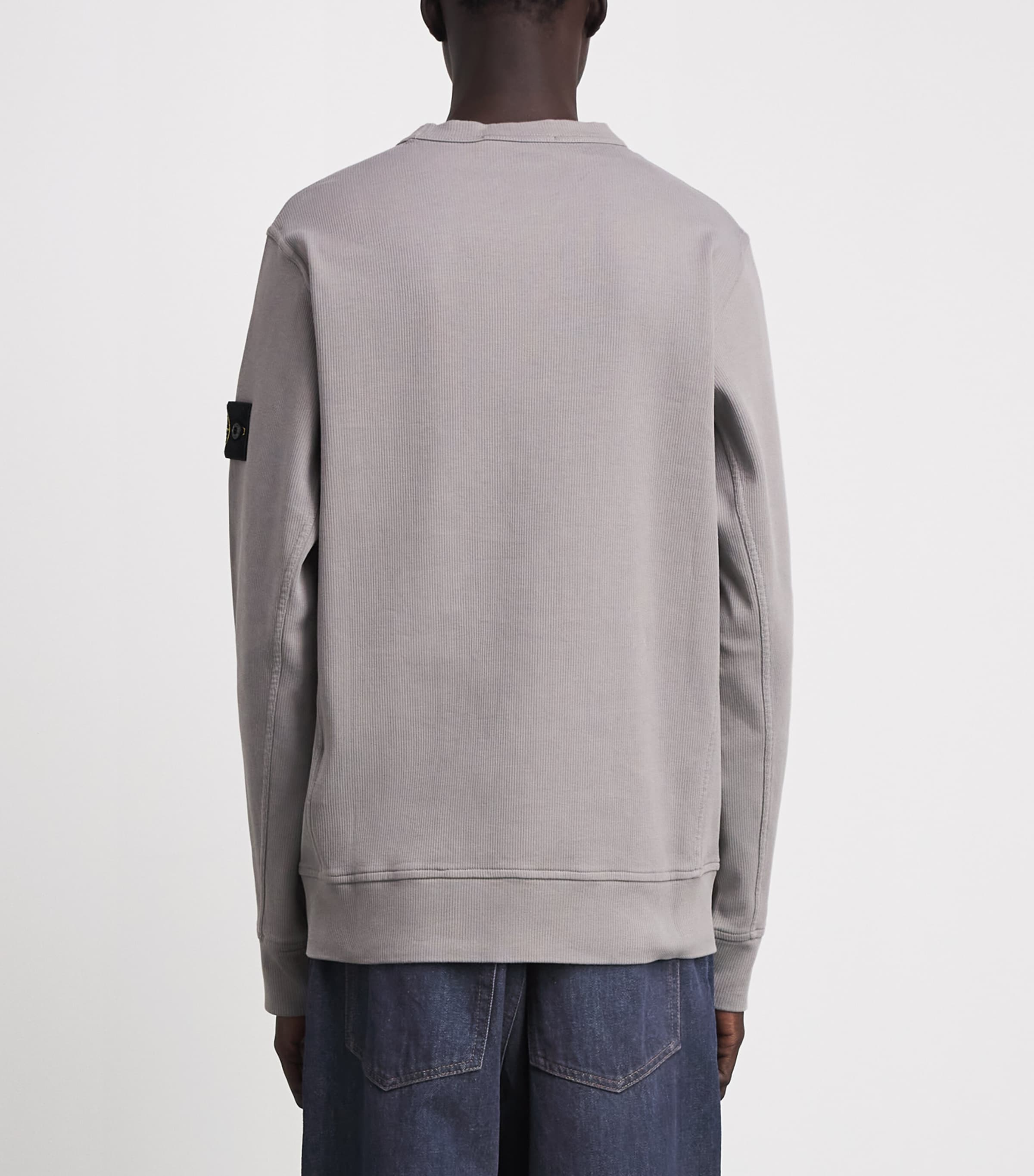 Stone Island Mens Cotton Rib-Knit Compass Sweatshirt Image 5