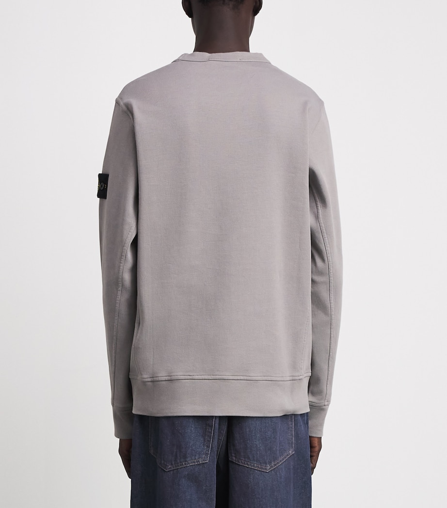 Stone Island Mens Cotton Rib-Knit Compass Sweatshirt Image 5