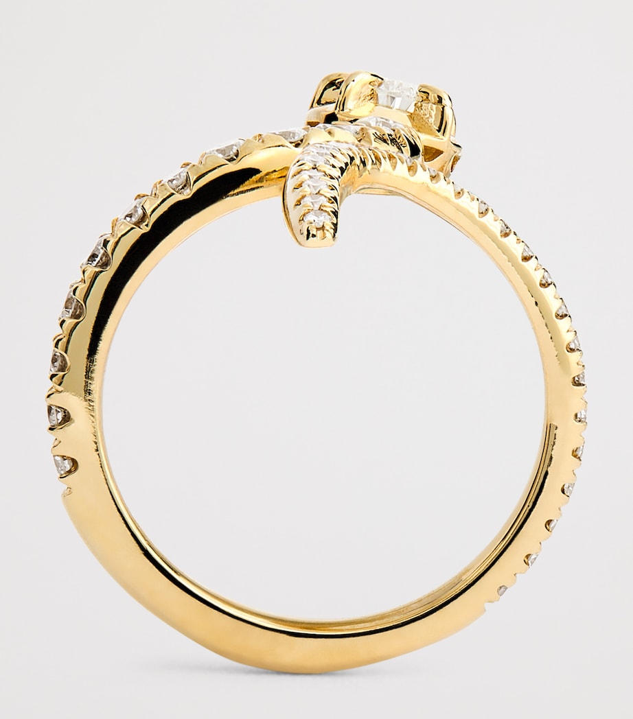 Yellow Gold and Diamond Sophia Snake Ring YELLOW GOLD Image 3