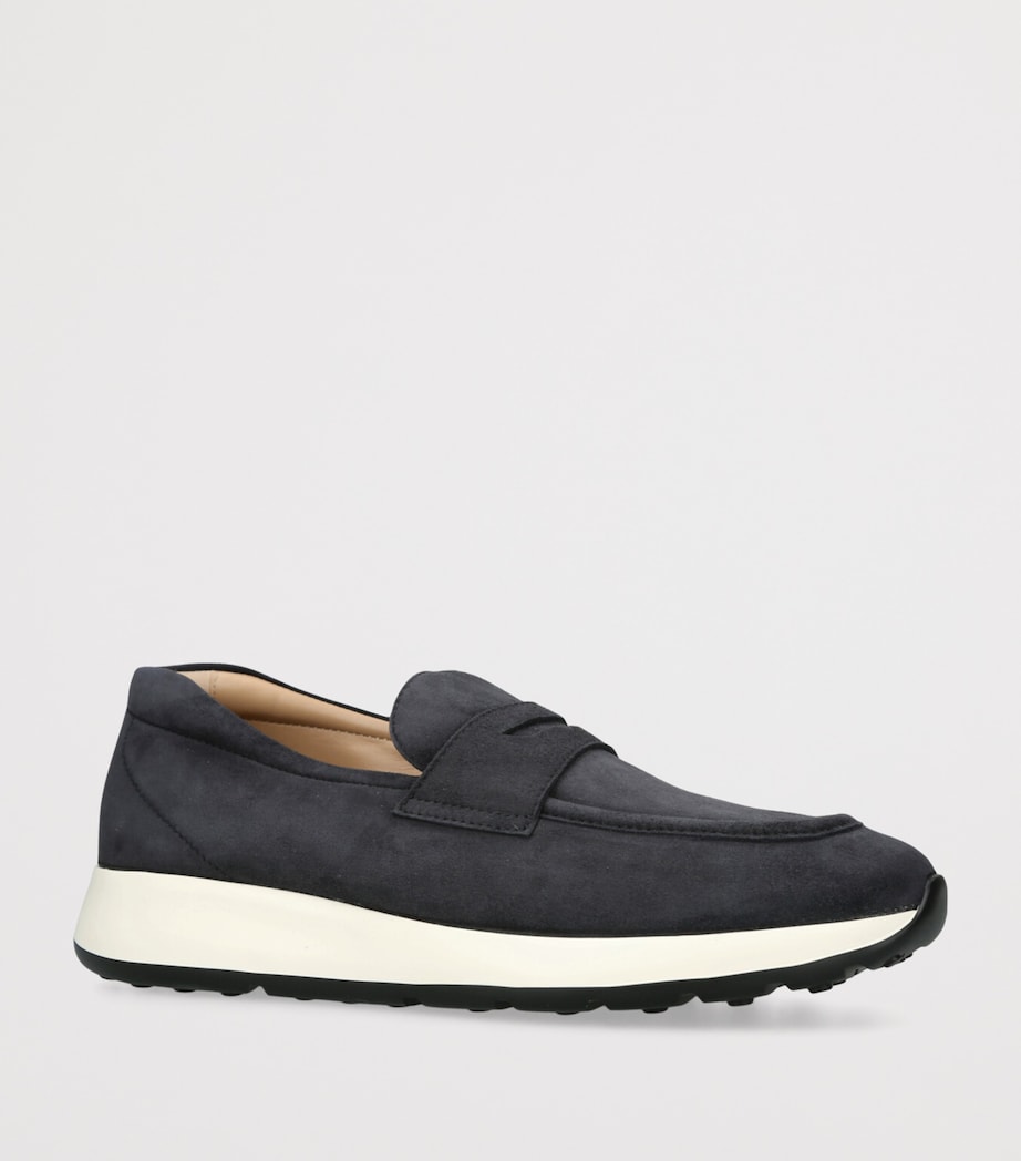 Tod's Suede Sport 54 Loafers 25 Navy Image 3