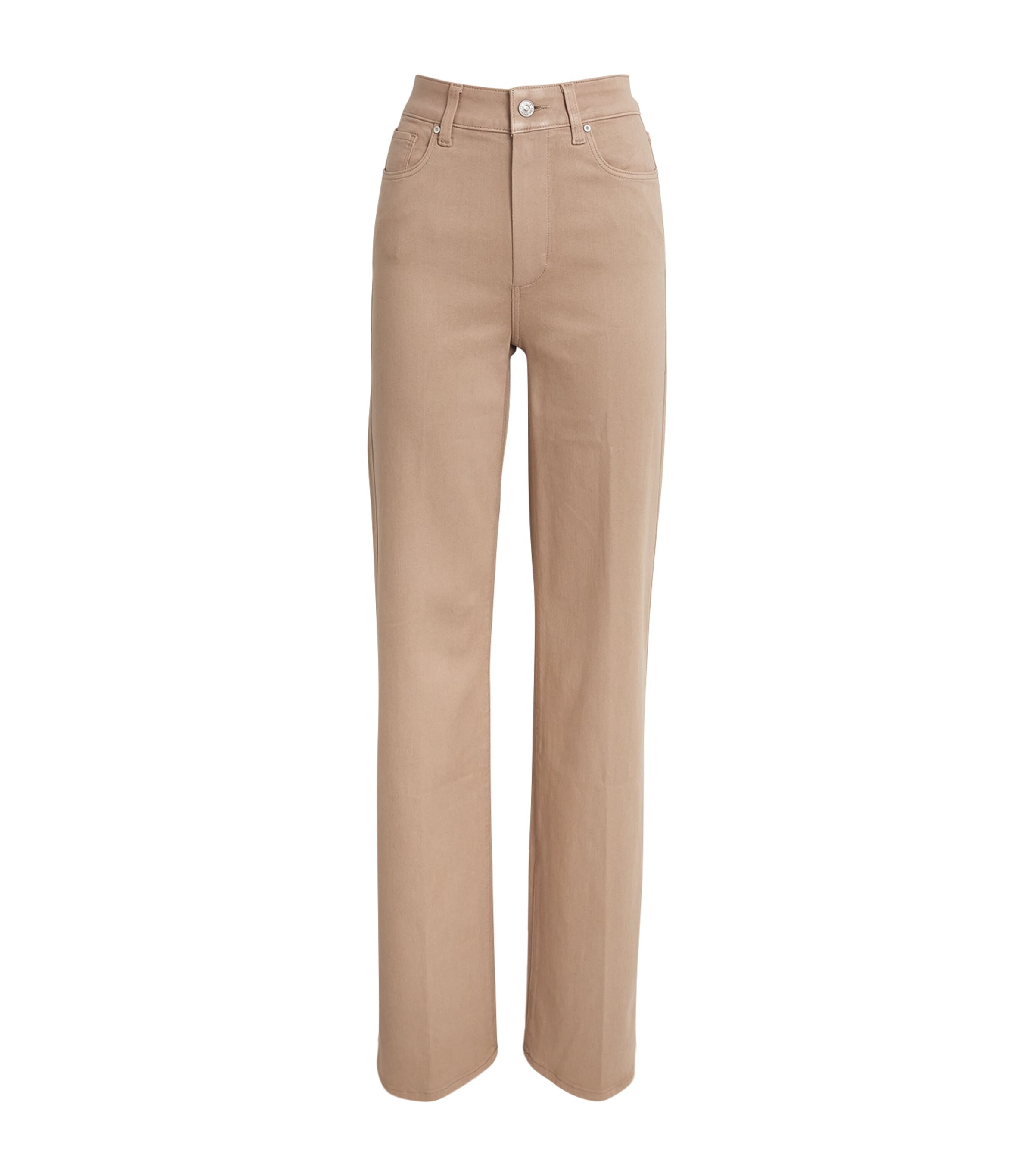 Shop Paige Sasha High-waist Straight Jeans In Beige