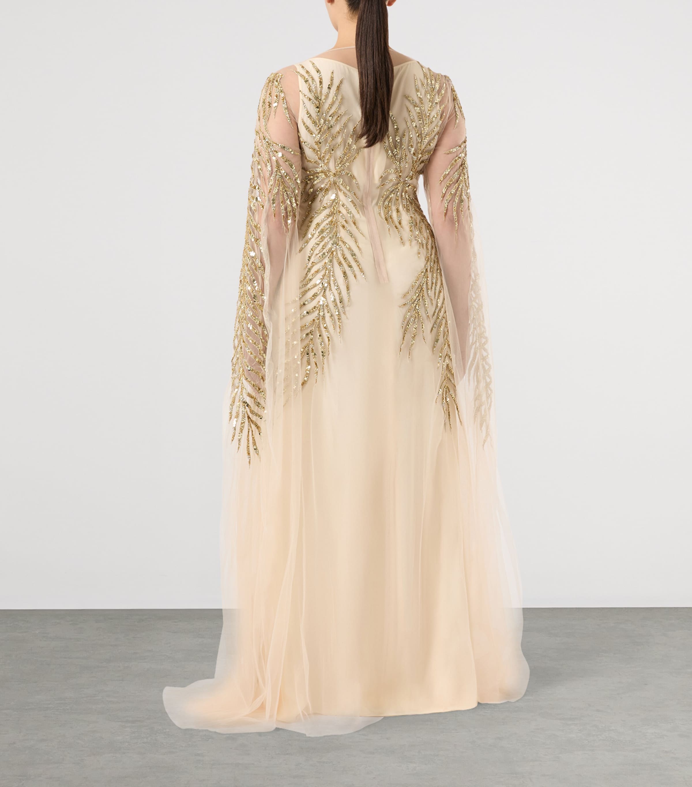 Marina Rinaldi Womens x Tony Ward Embellished Maxi Dress and Cape White Image 4
