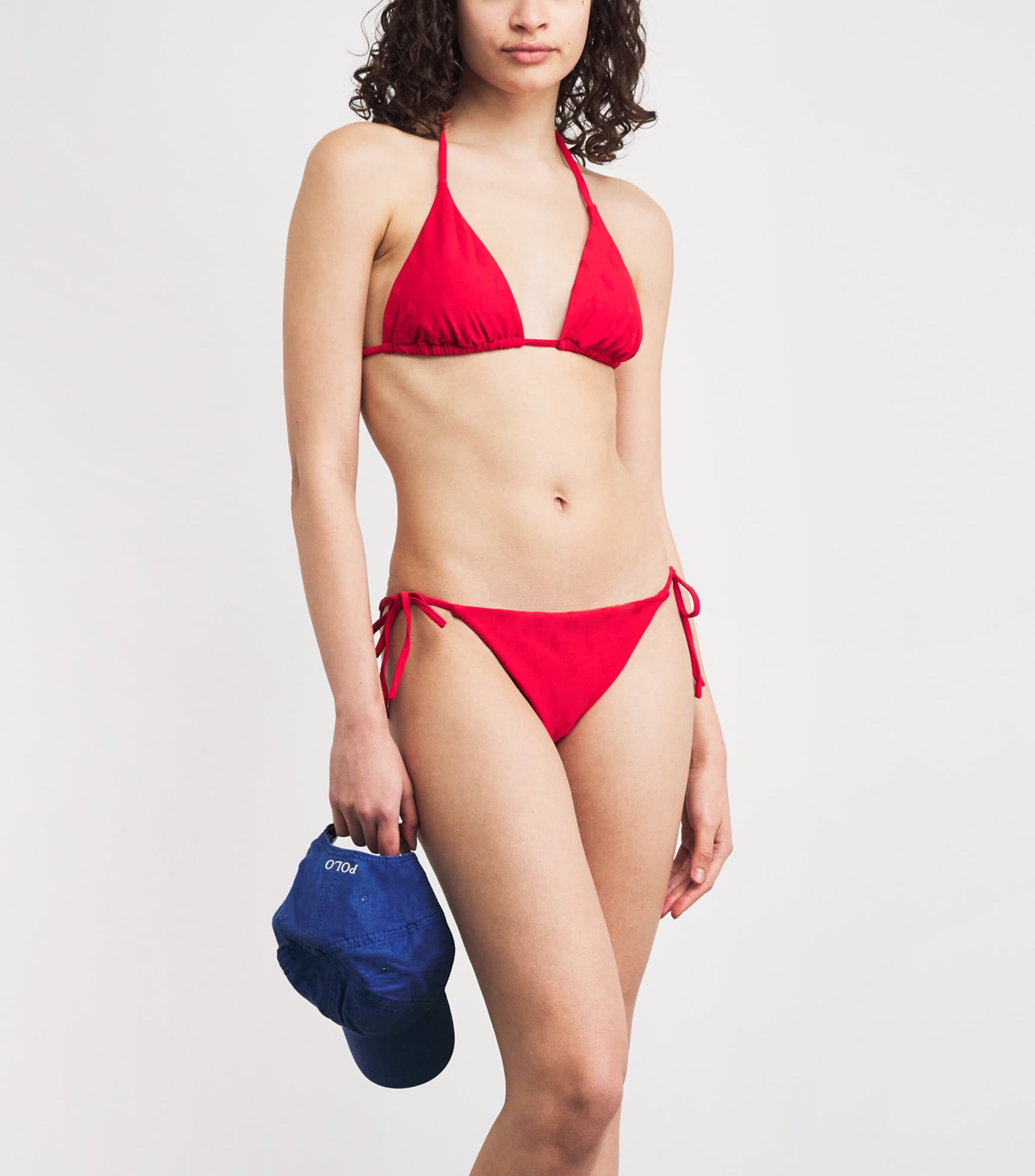 Polo Ralph Lauren Womens Jacquard Bikini Top Cruise Red Image 2