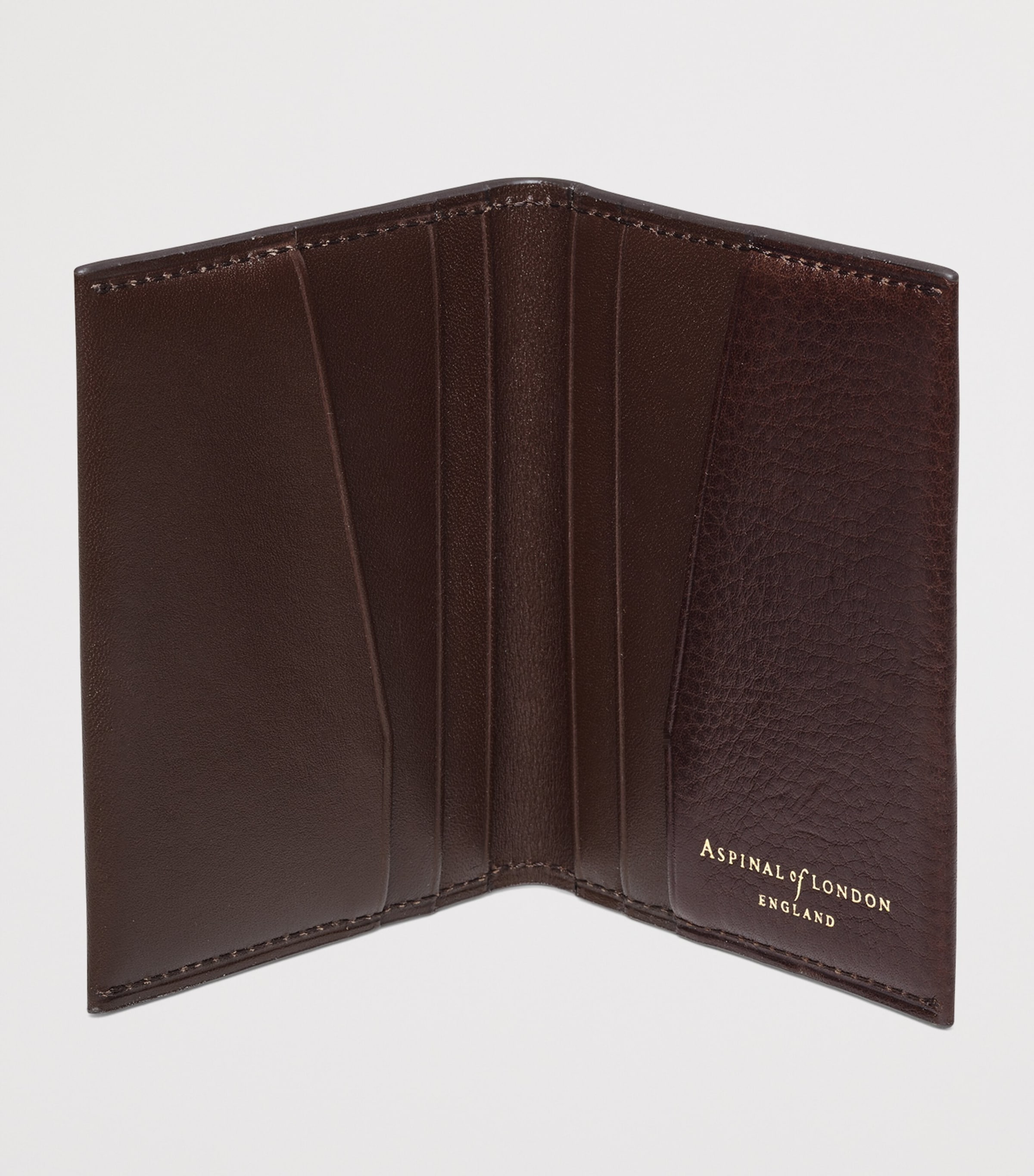 Aspinal Of London Grained Leather Shield Bifold Wallet Conker Image 5