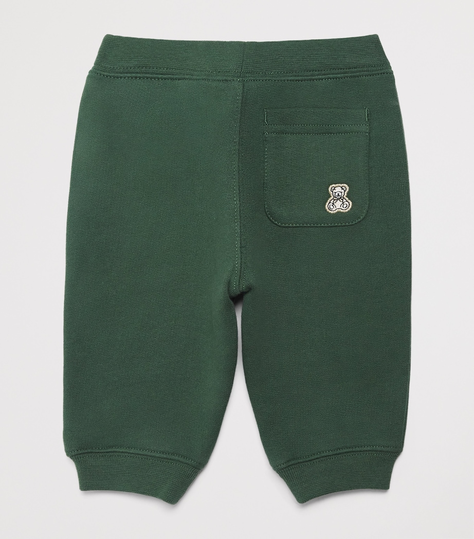 Harrods Cotton Logo Embroidered Sweatpants (0-18 Months) Green Image 2