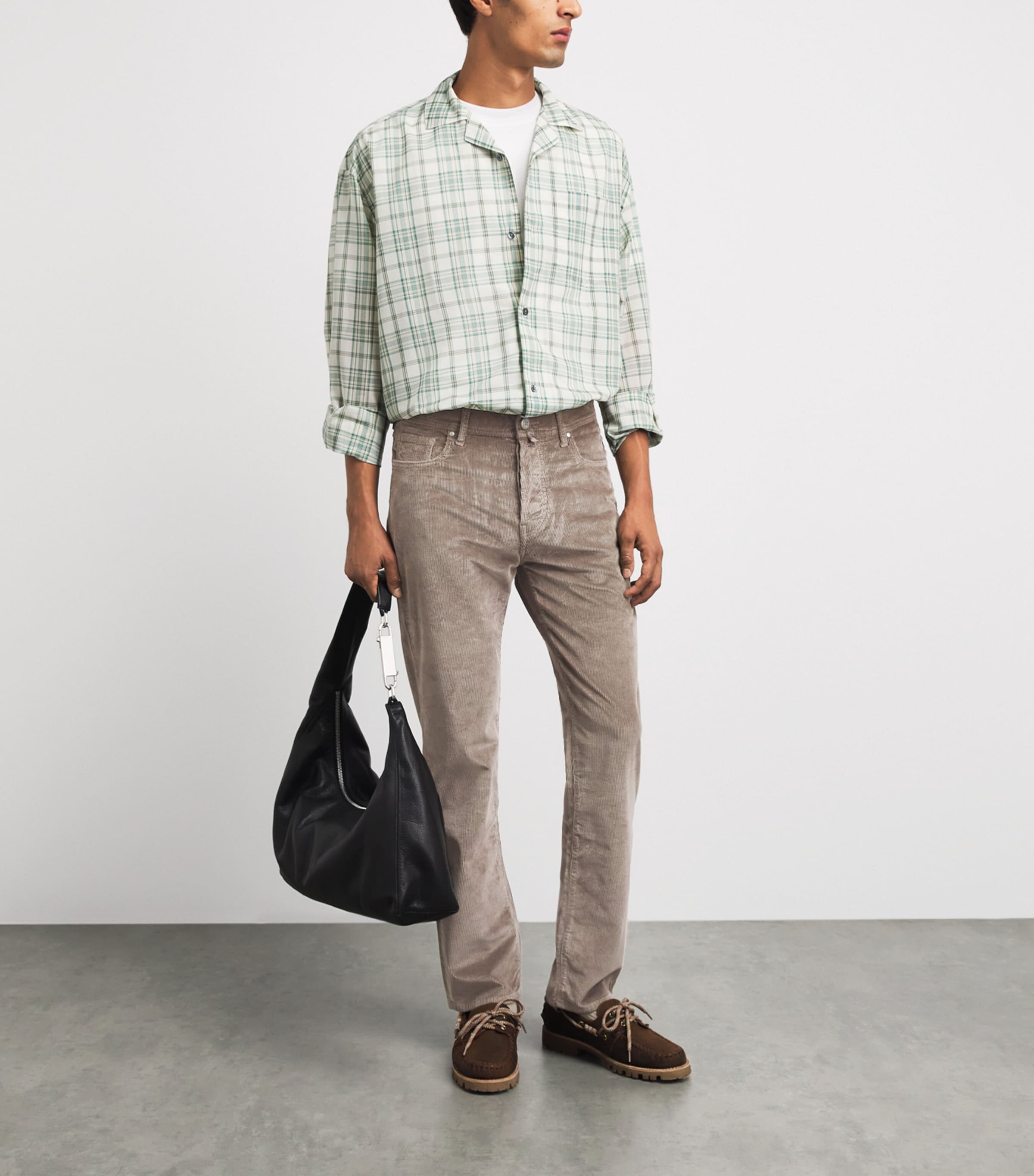 Jacob Cohën Mens Corduroy Edo Straight-Fit Chinos Elephant Grey Image 2