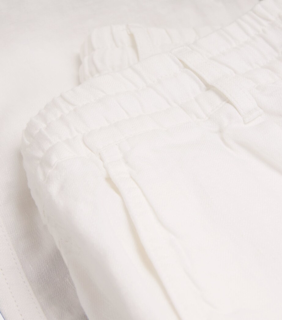 Polo Ralph Lauren Mens Linen Drawstring Prepster Trousers Ceramic White Image 6