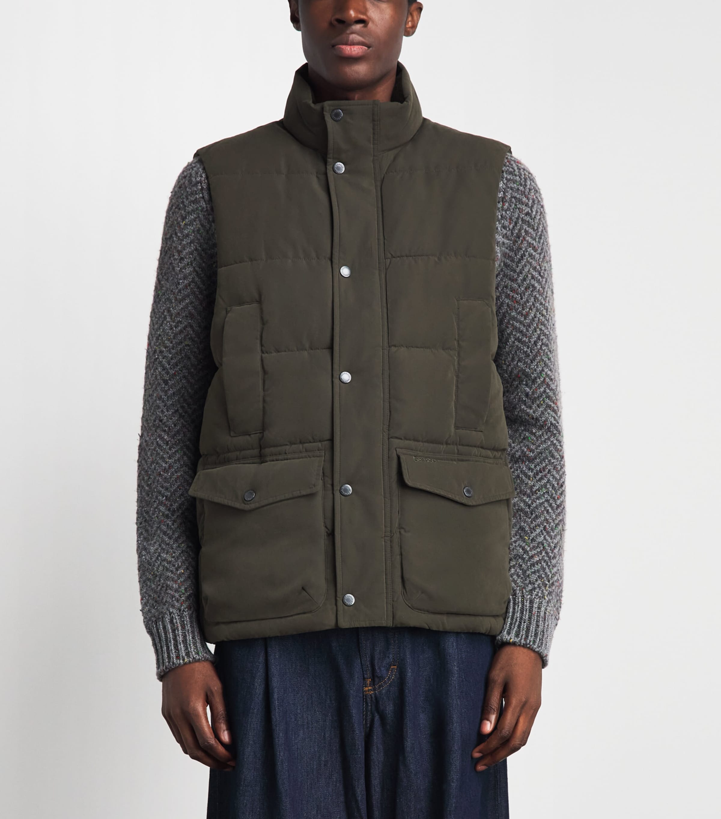 Barbour Mens Lonnen Gilet Dark Sage Image 4