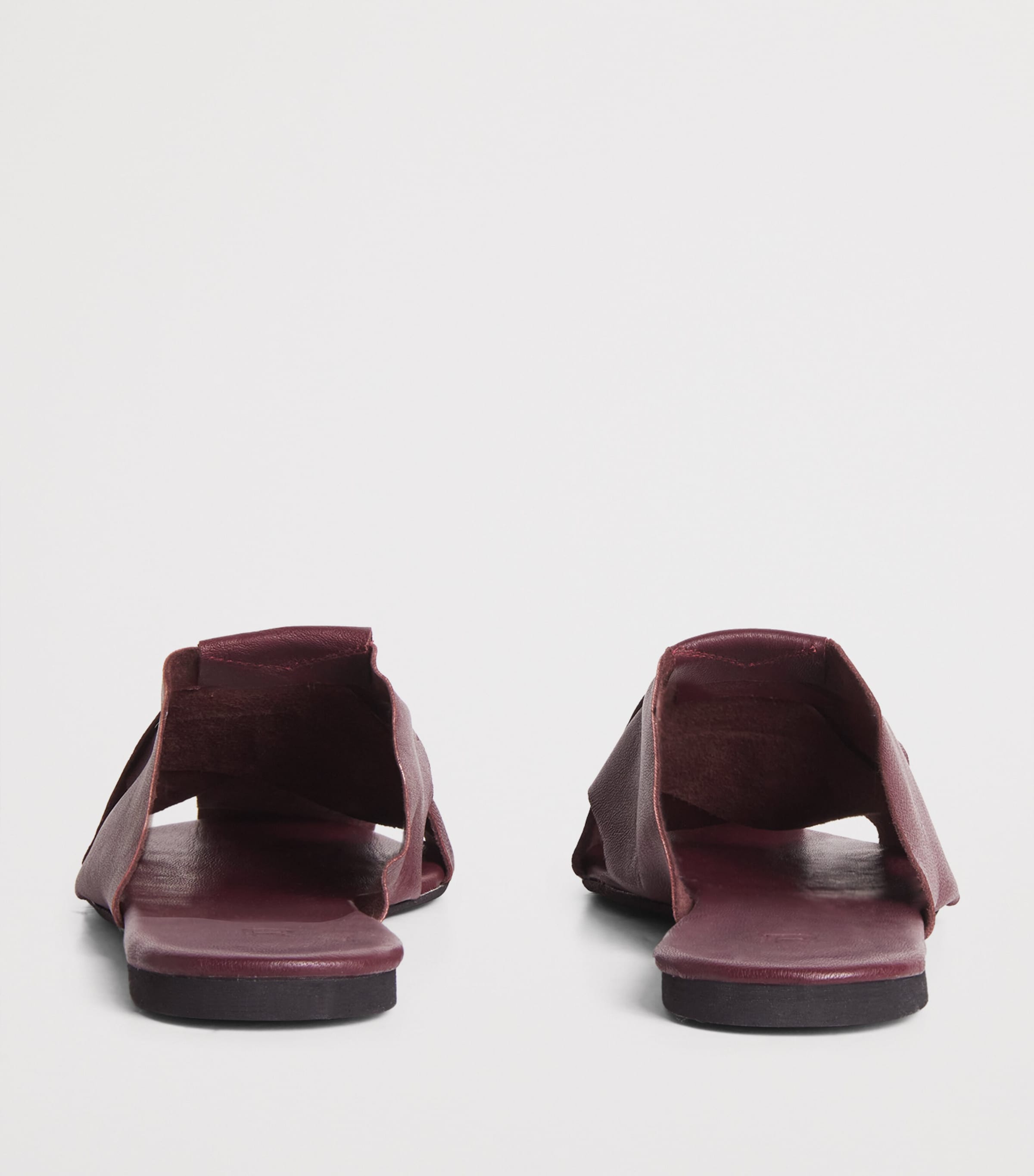 Leather Mules BURGUNDY Image 4