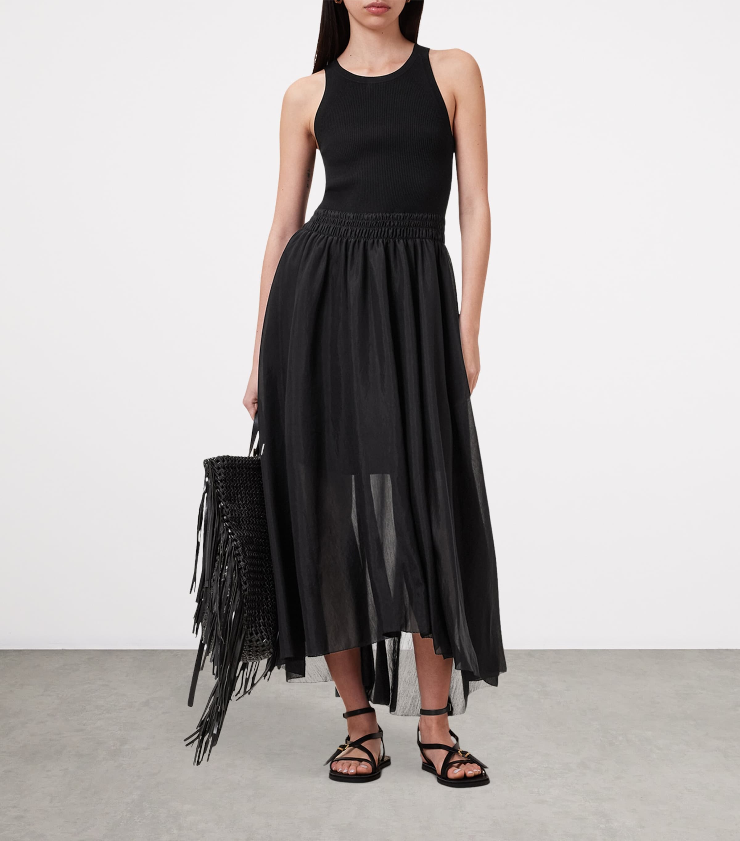 AllSaints Womens Zenia Maxi Dress Black Image 3