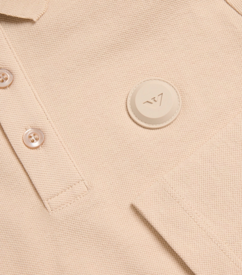Cotton Logo Long-Sleeve Polo Shirt (4-16 Years) U1156FRENCH OAK Image 2