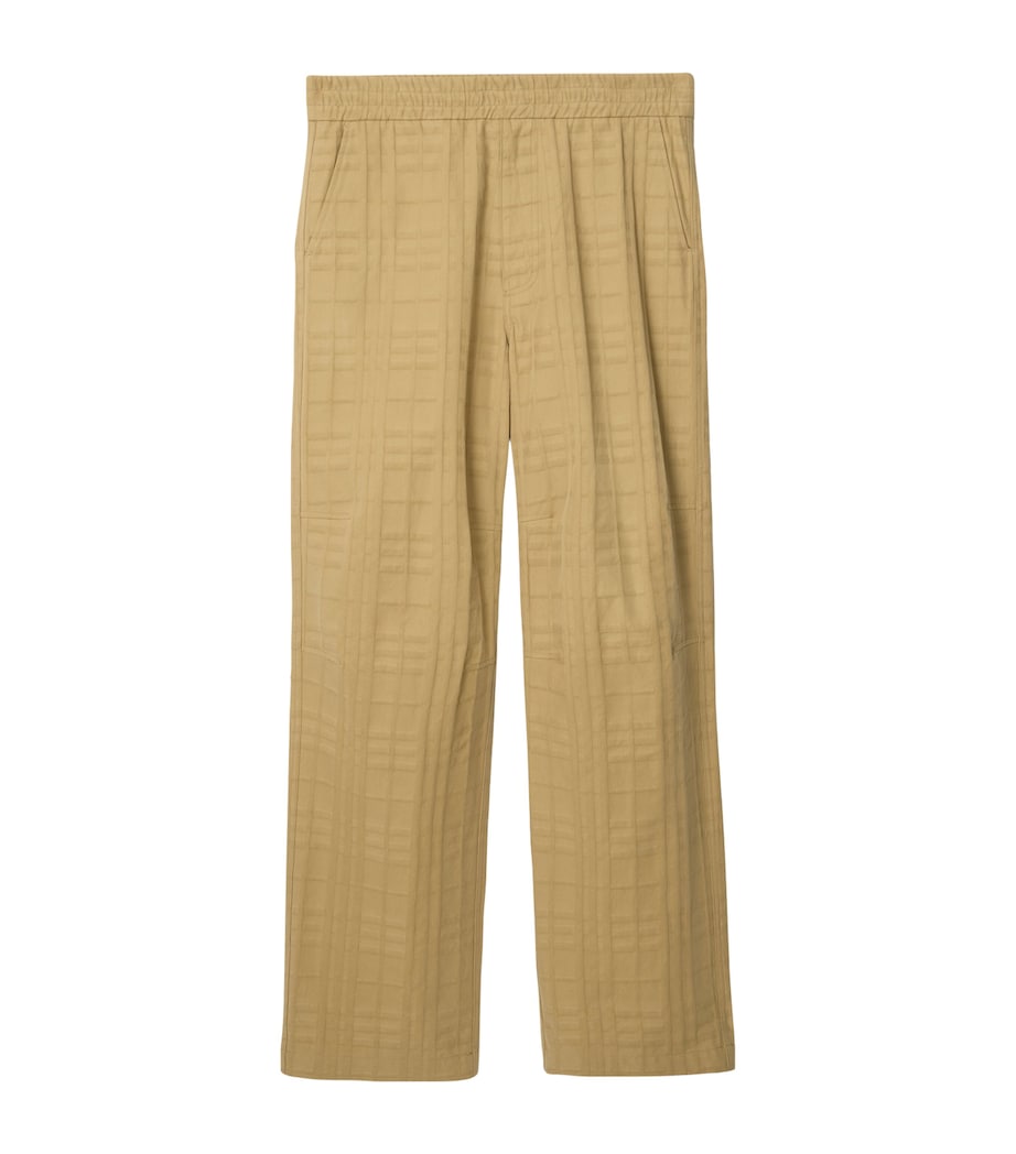 Burberry Mens Cotton Check Trousers Sandstorm Beige Chk Image 1