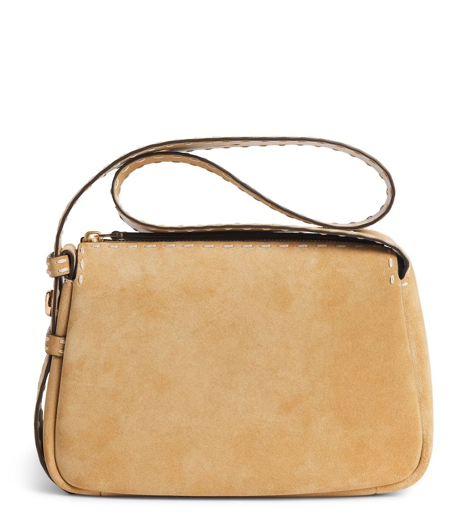 Tory Burch Small Suede Romy Shoulder Bag Butter Image 1