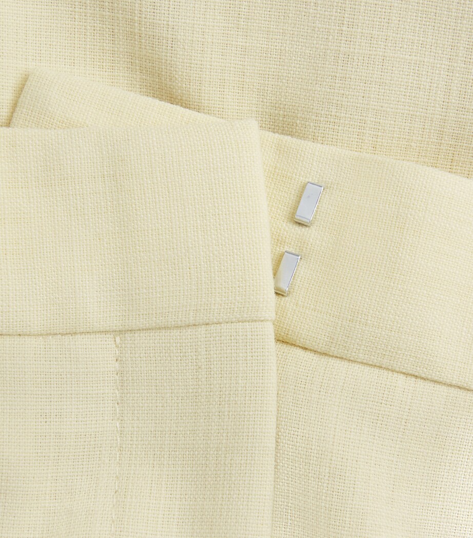 ME+EM Womens Pleated Wide-Leg Trousers Dusted Lemon Yellow Image 6