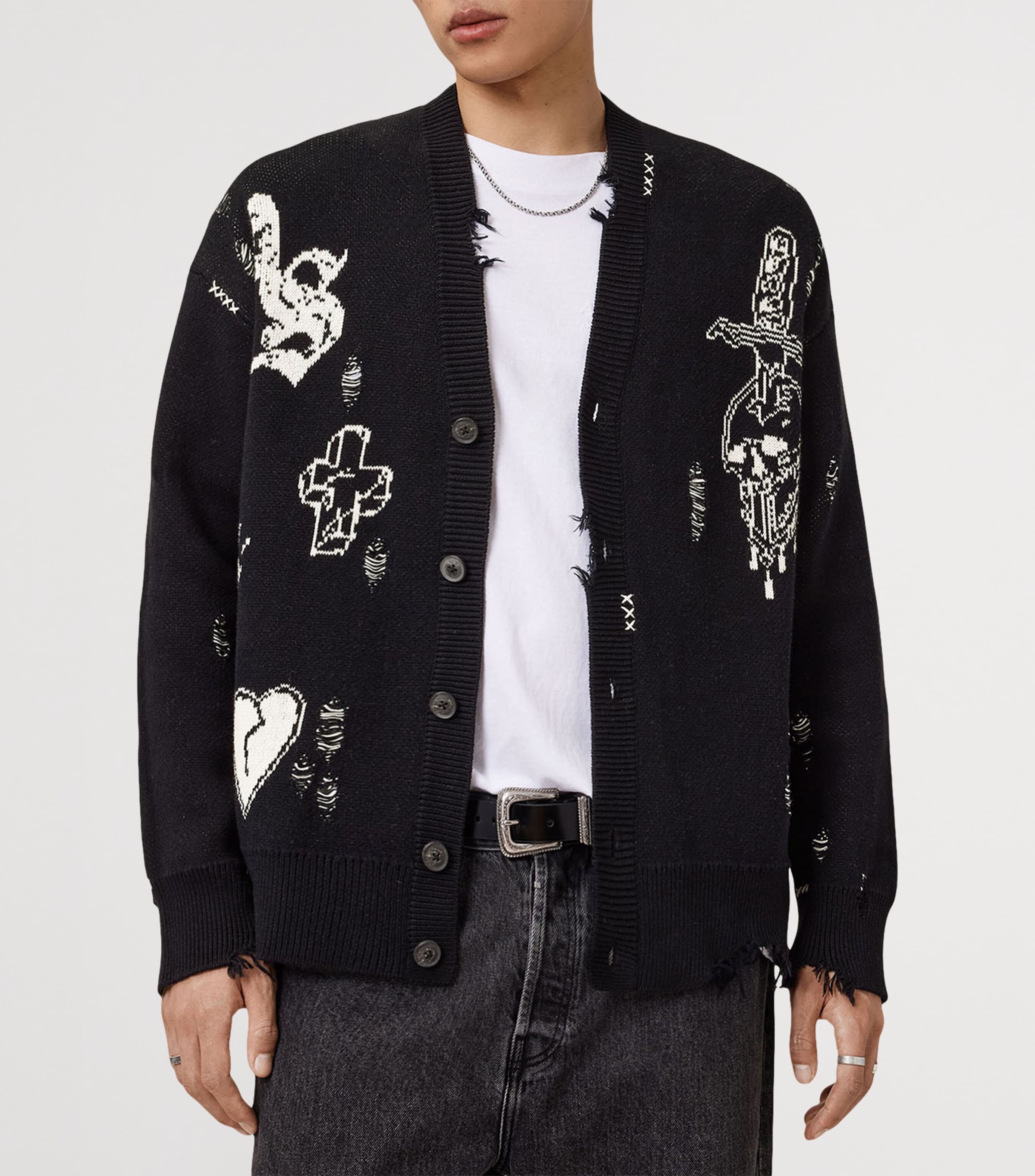 AllSaints Multi Organic Cotton Caledon Cardigan | Harrods UK