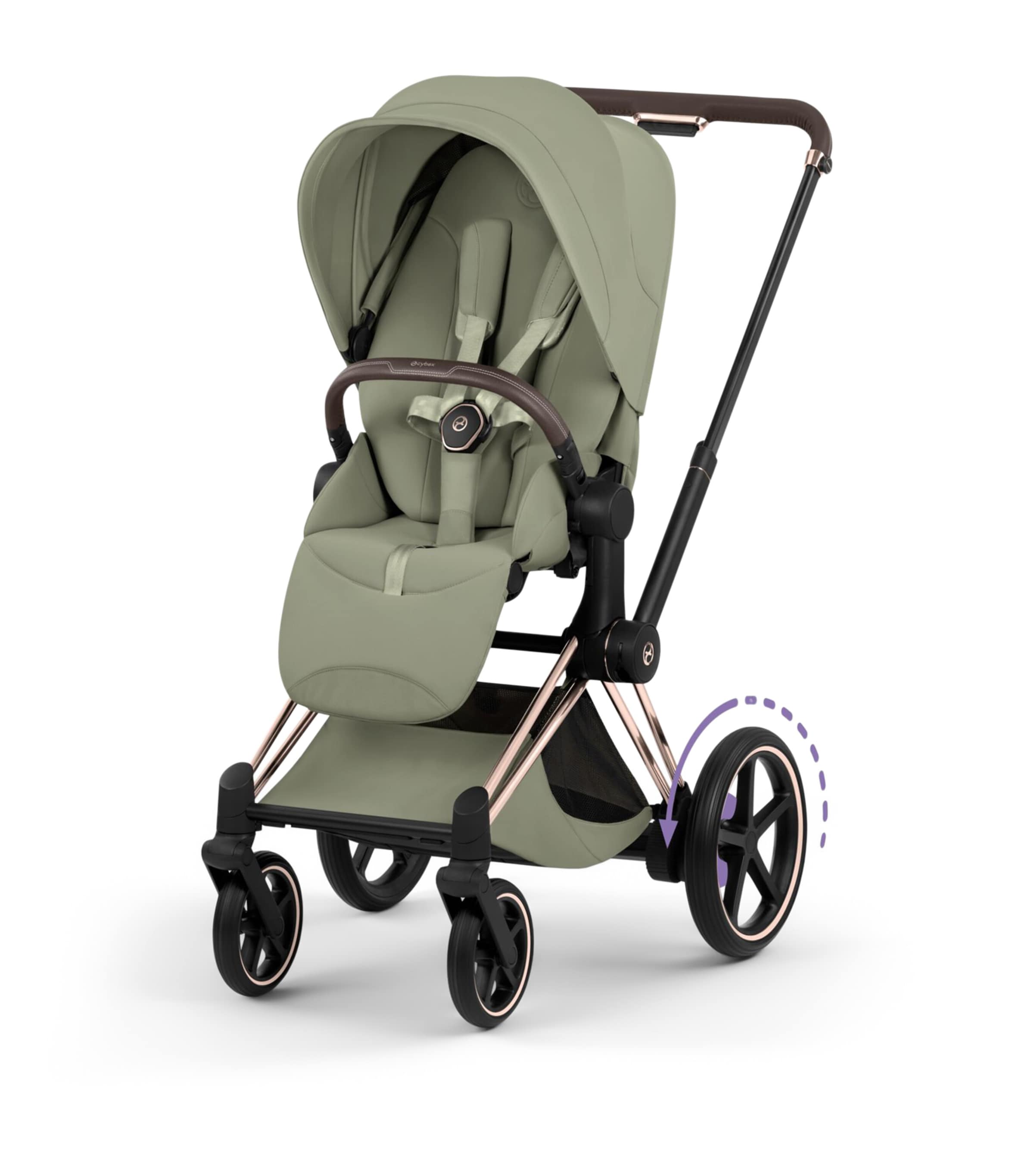Cybex e-PRIAM Pushchair Frame - Platinum Style Collection Rosegold Image 14