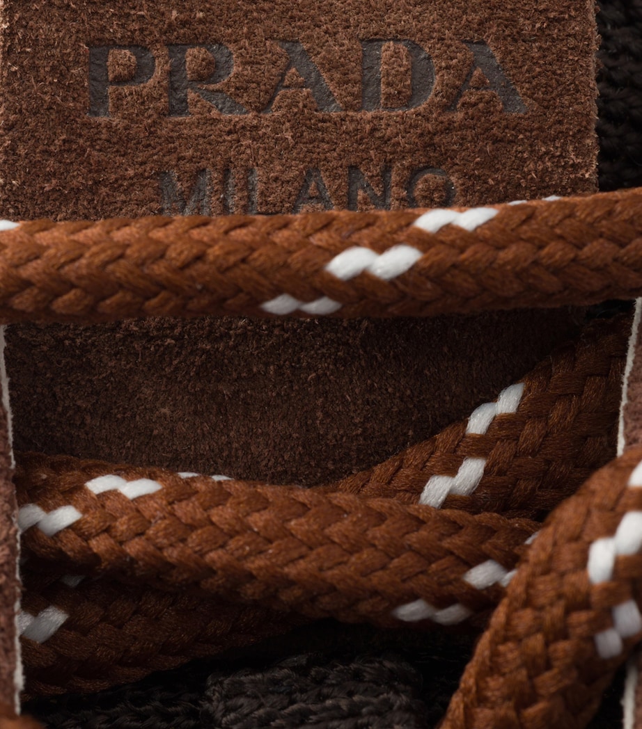 Prada Suede-Mesh Sneakers Brown Image 6