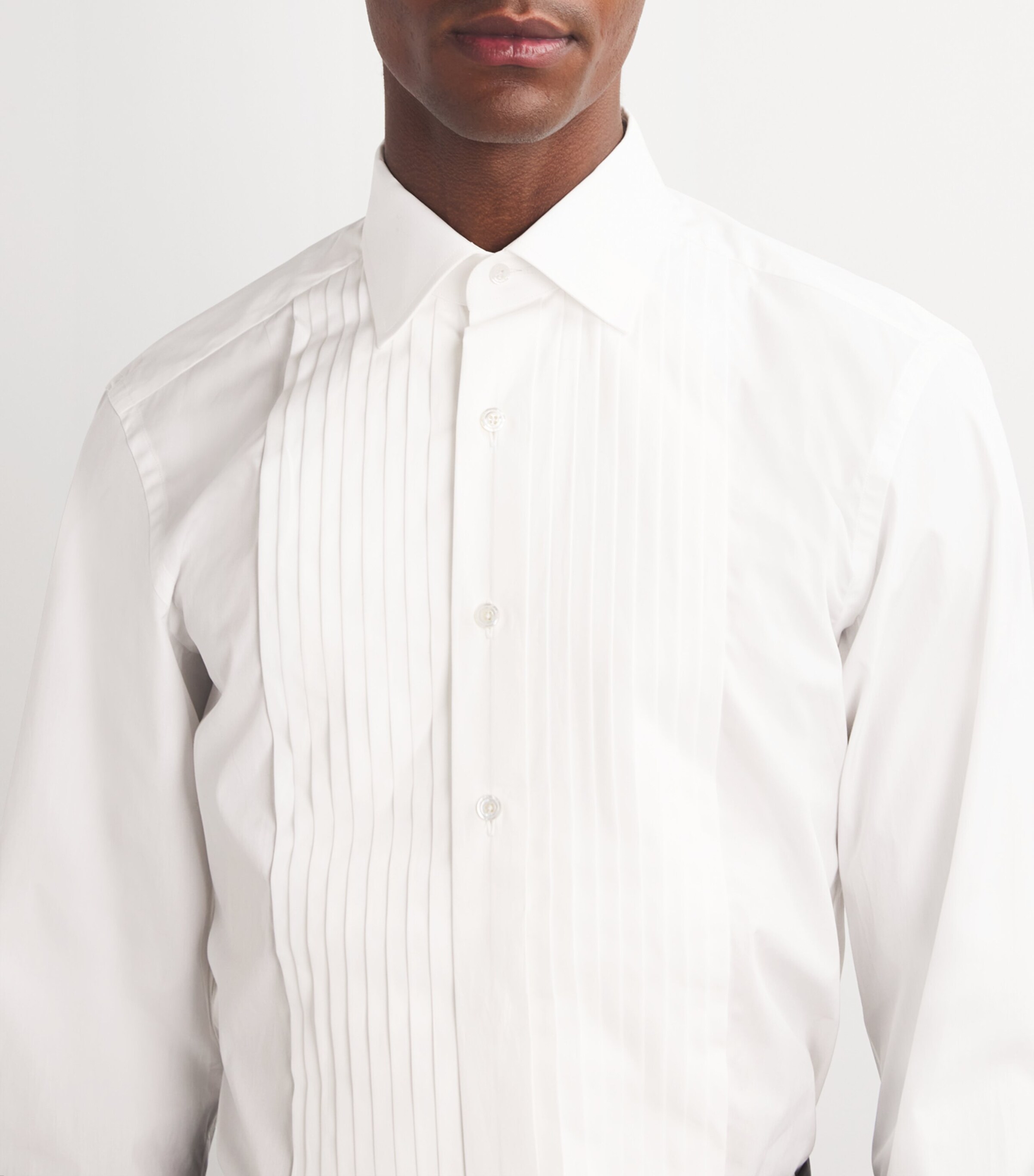 Cotton Pleated-Front Evening Shirt AW001 Image 6