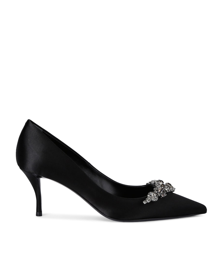 Satin Embellished Efflorescence Pumps 65 BLACK Image 1