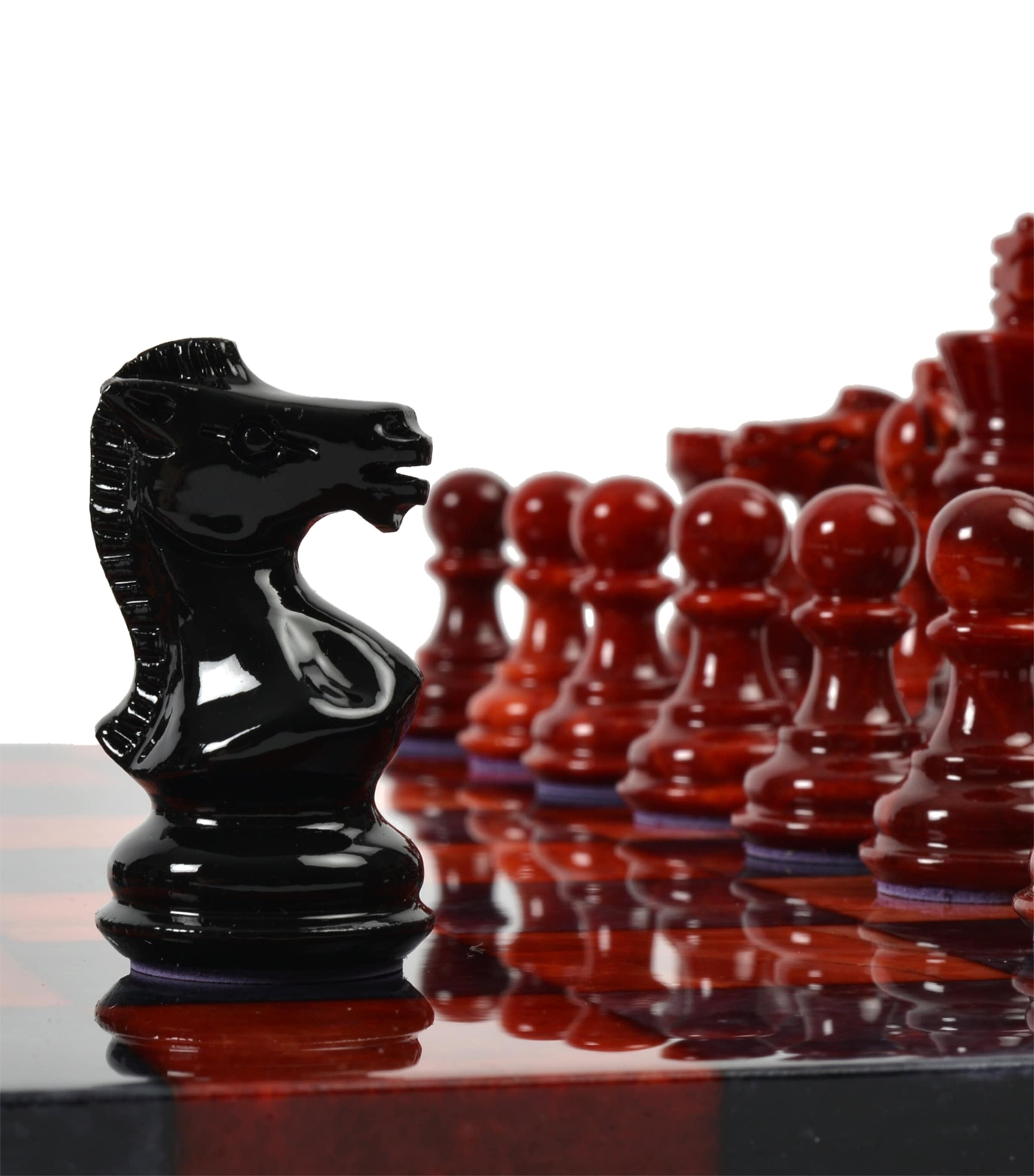 Stone Chess Set RED & BLACK Image 2