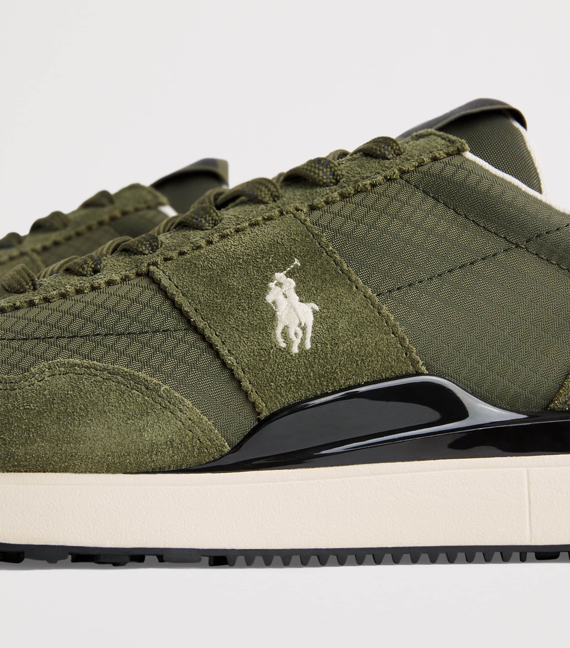 Polo Ralph Lauren Suede-Blend Train 89 Sneakers Tonal Olive Image 7