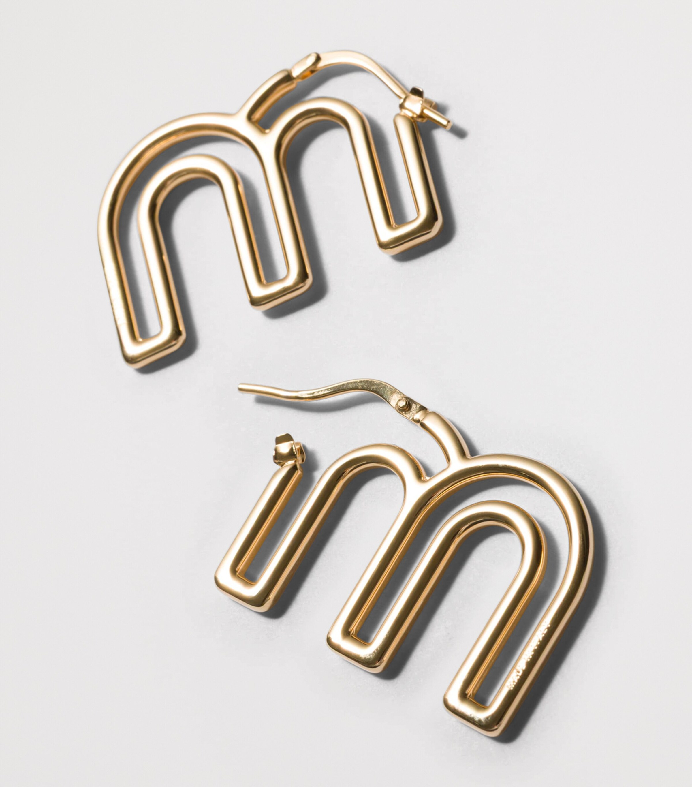 Miu Miu M Logo Earrings Gold/silver Image 2