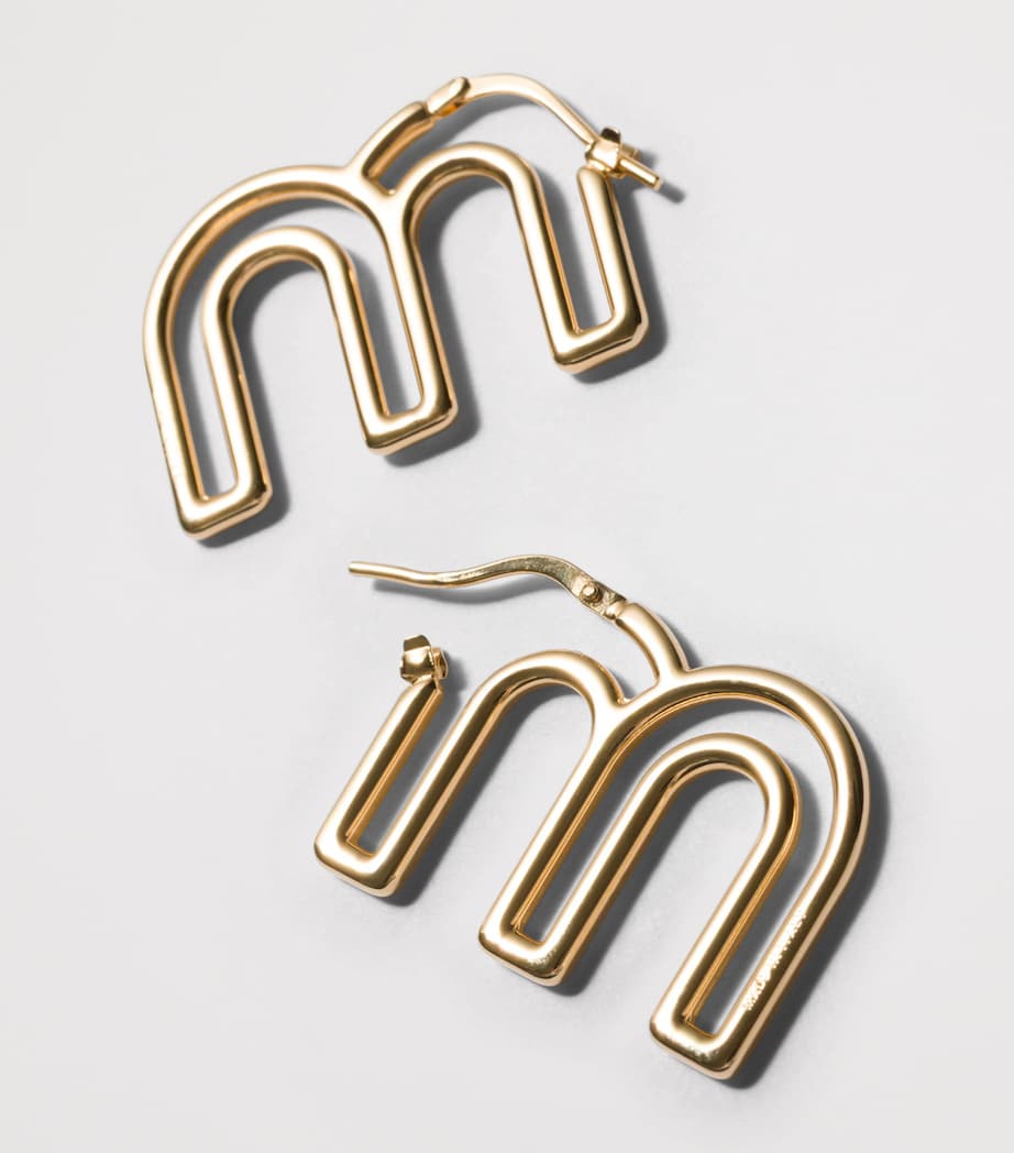 Miu Miu M Logo Earrings Gold/silver Image 2