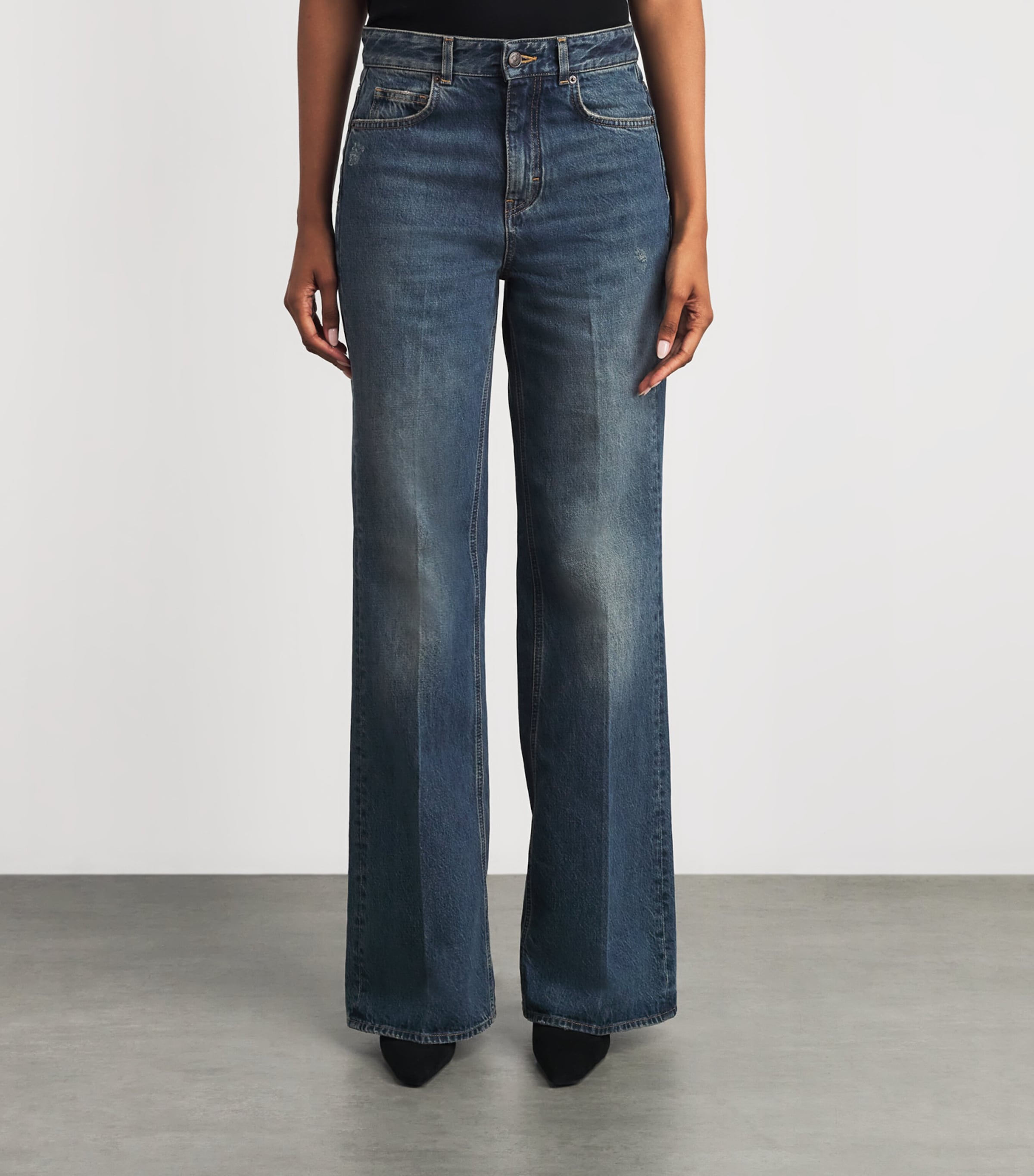 ME+EM Womens Leg Elongator Jeans Authentic Dark Wash Image 4