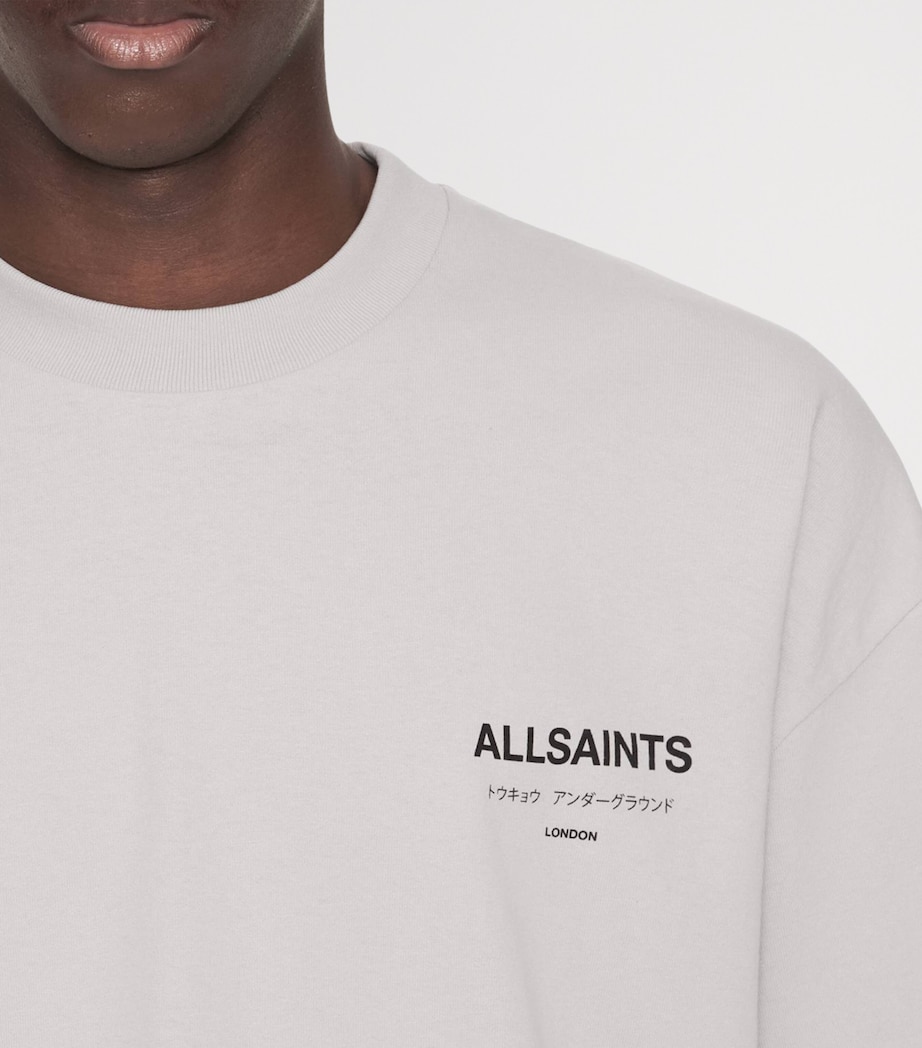 AllSaints Mens Organic Cotton Underground T-Shirt Sky Blue Image 4