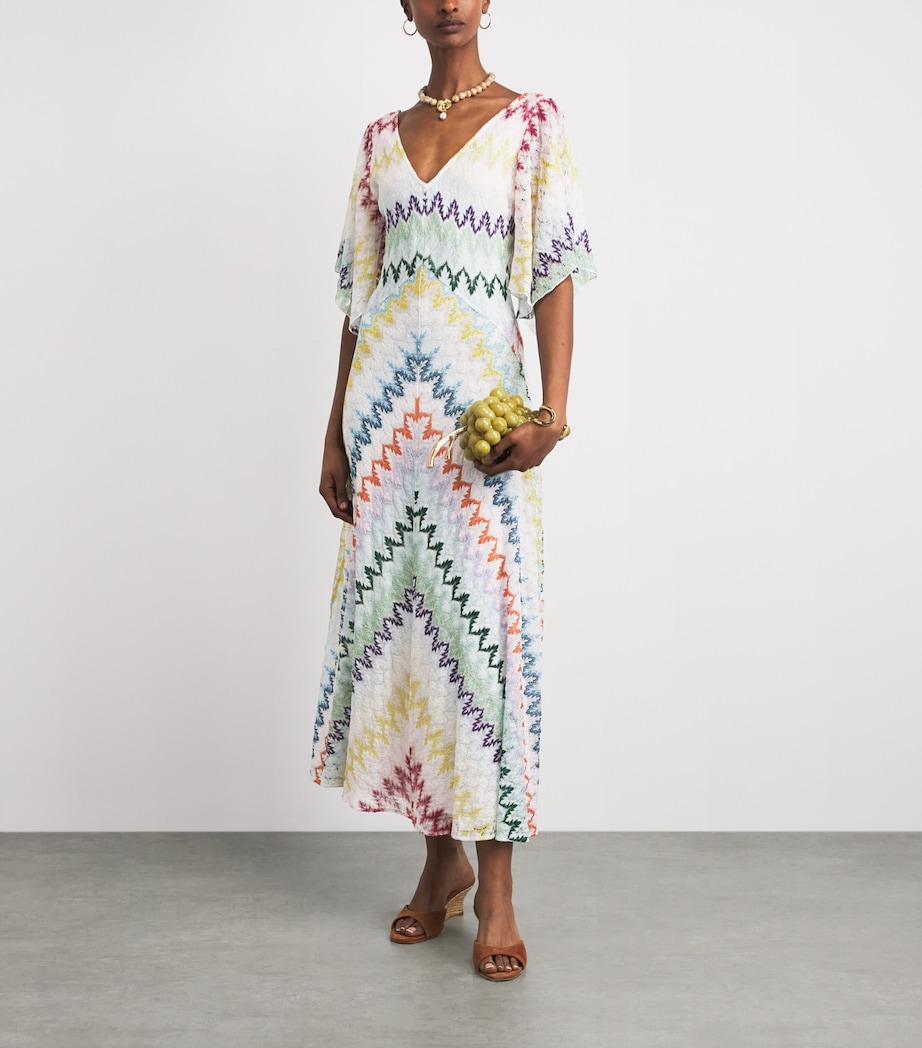 Missoni Womens Short-Sleeve Zigzag Midi Dress Mlti/white Bse Image 2
