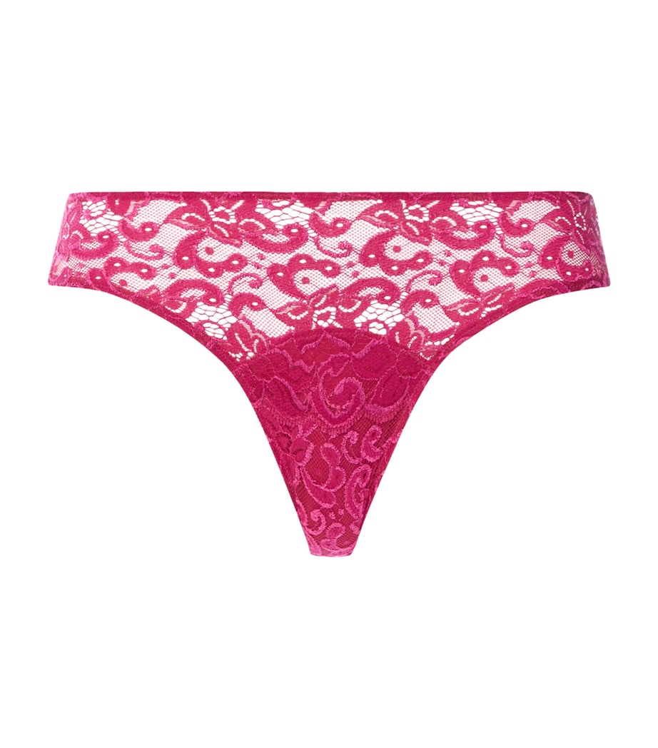 Hanro Womens Lace-Trim Moments Mini Briefs Light Sangria Image 1