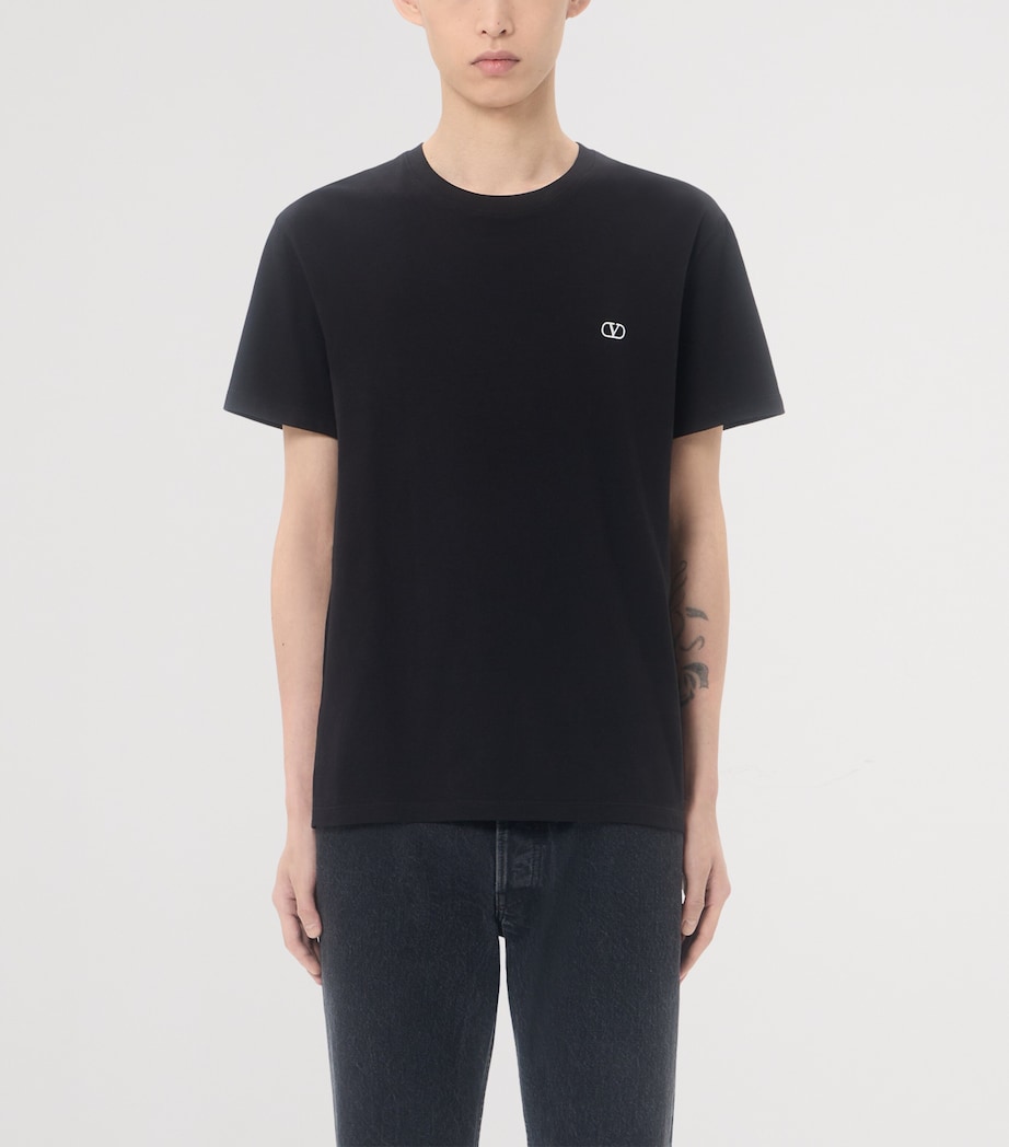 Valentino Mens Cotton VLogo T-Shirt Image 3