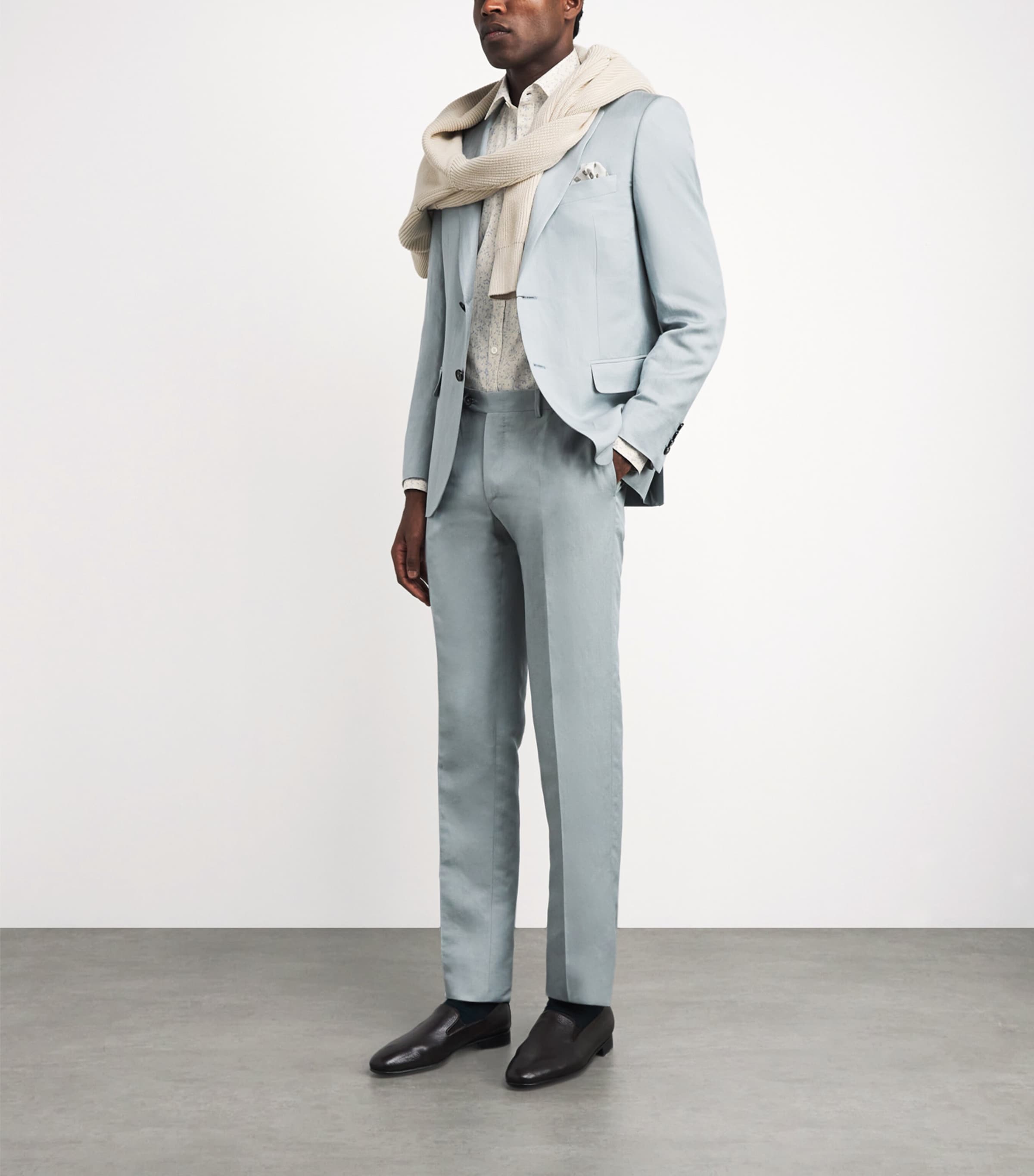 Canali Mens Linen-Cotton Printed Shirt Image 2