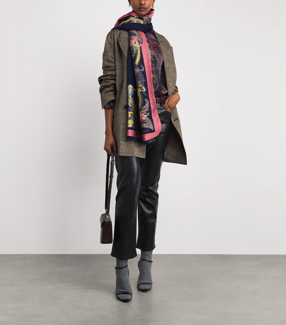 Etro Wool-Blend Paisley Boheme Scarf Print/blue Bs Image 2