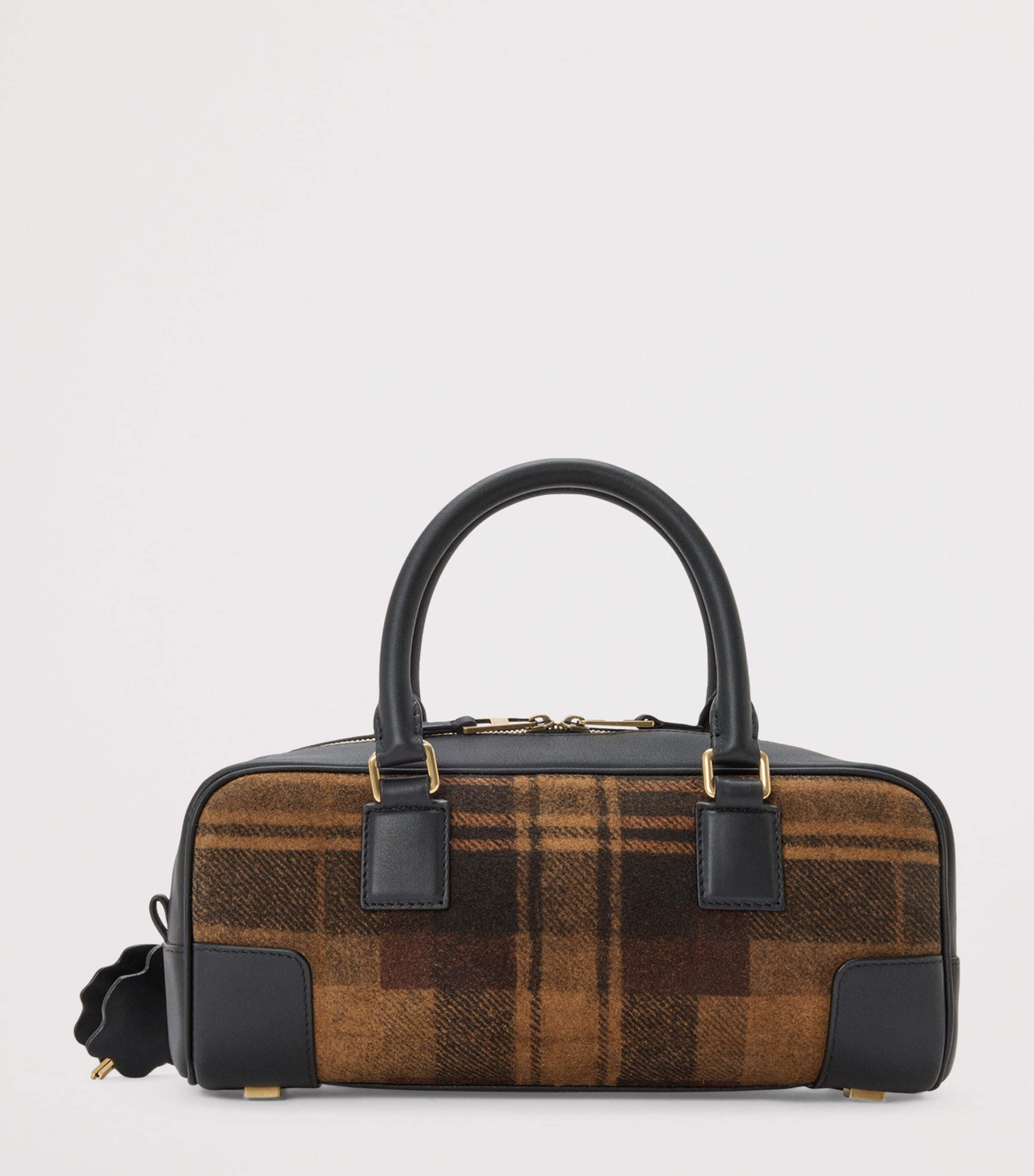 Leather Amazona 23 Top-Handle Bag TAN BLACK Image 4