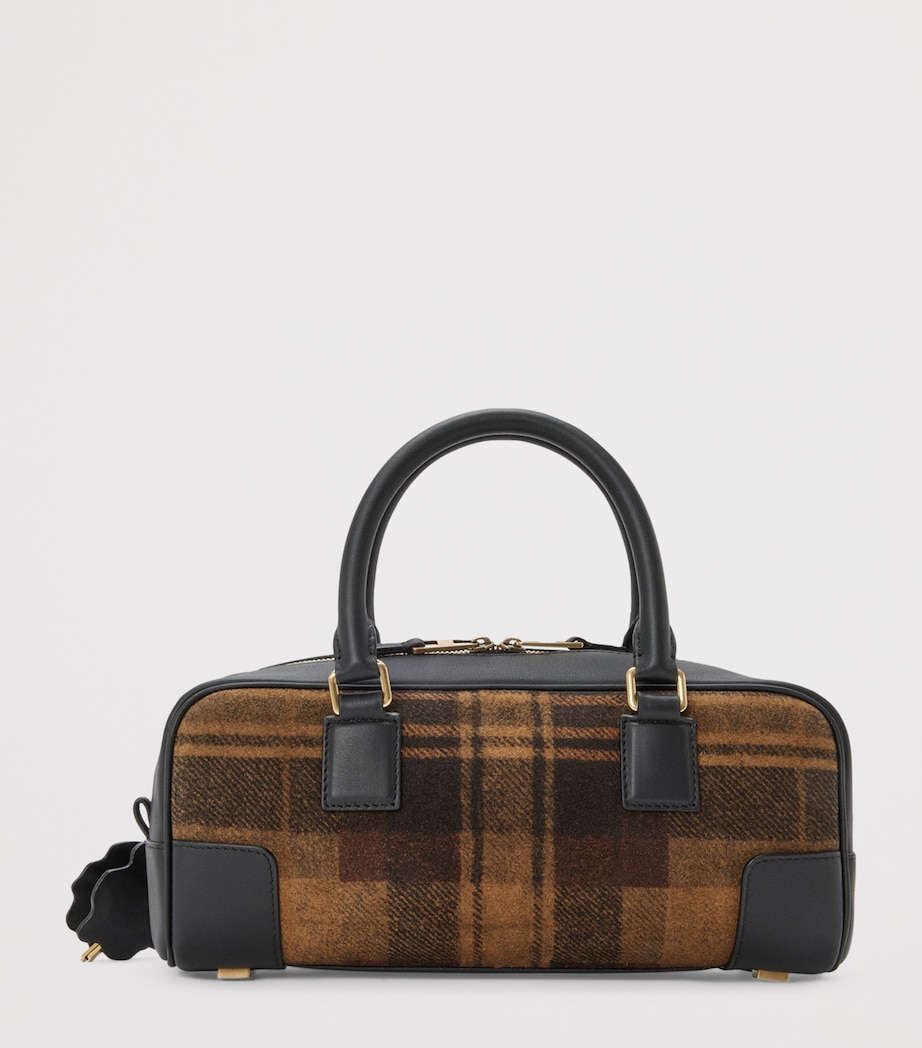 Leather Amazona 23 Top-Handle Bag TAN BLACK Image 4