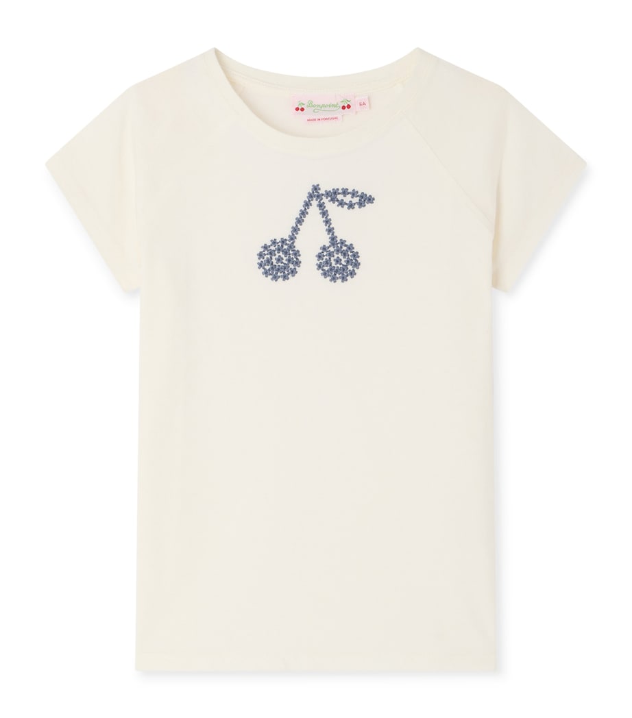 Bonpoint Cotton Cherry T-Shirt (10-14 Years) Upb Blanc Lait Image 1