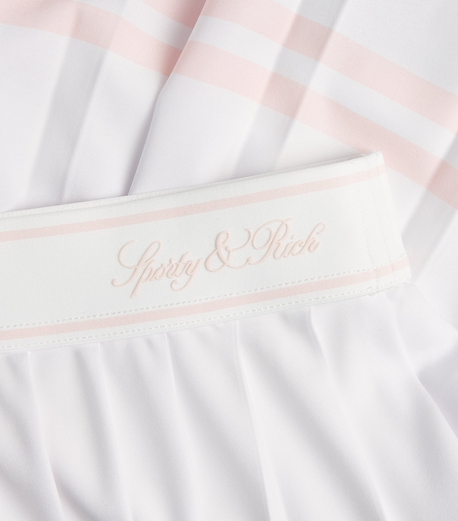 Embroidered Vendome Script Pleated Mini Skort WHITE Image 5