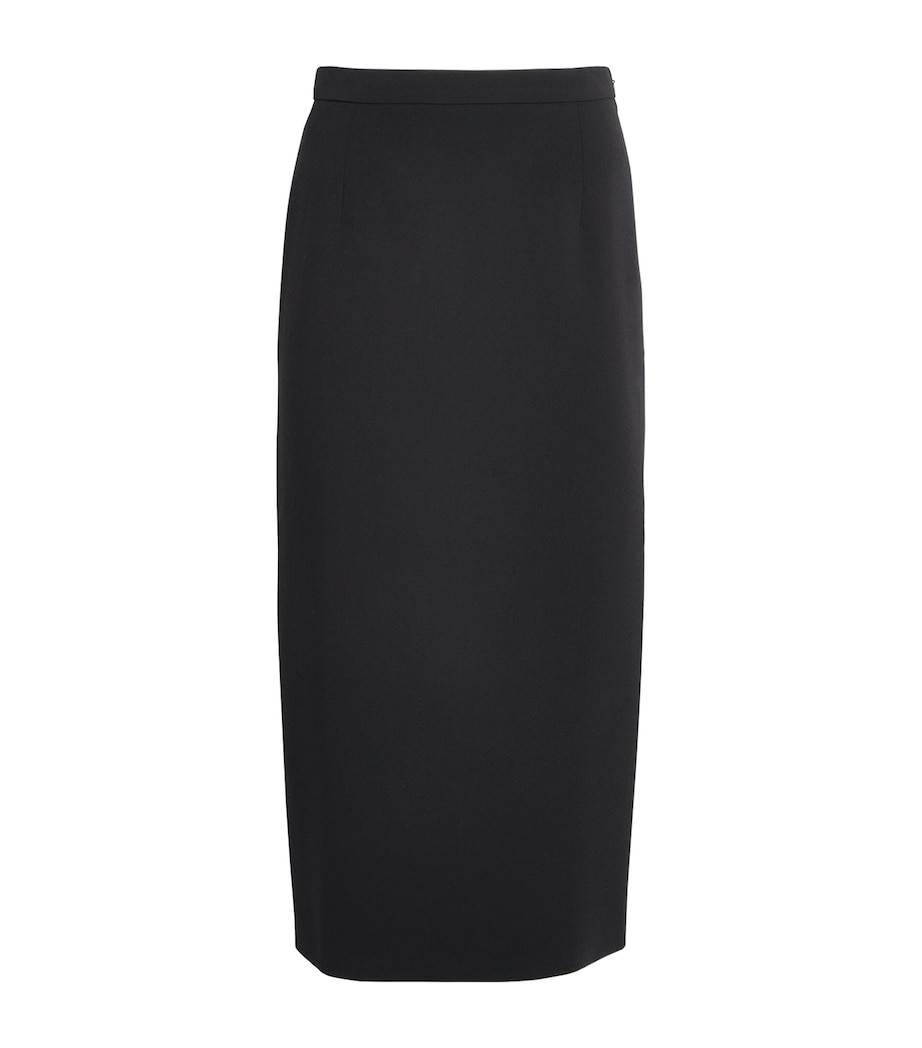 Alessandra Rich Womens Virgin Wool-Blend Midi Pencil Skirt Black Image 1