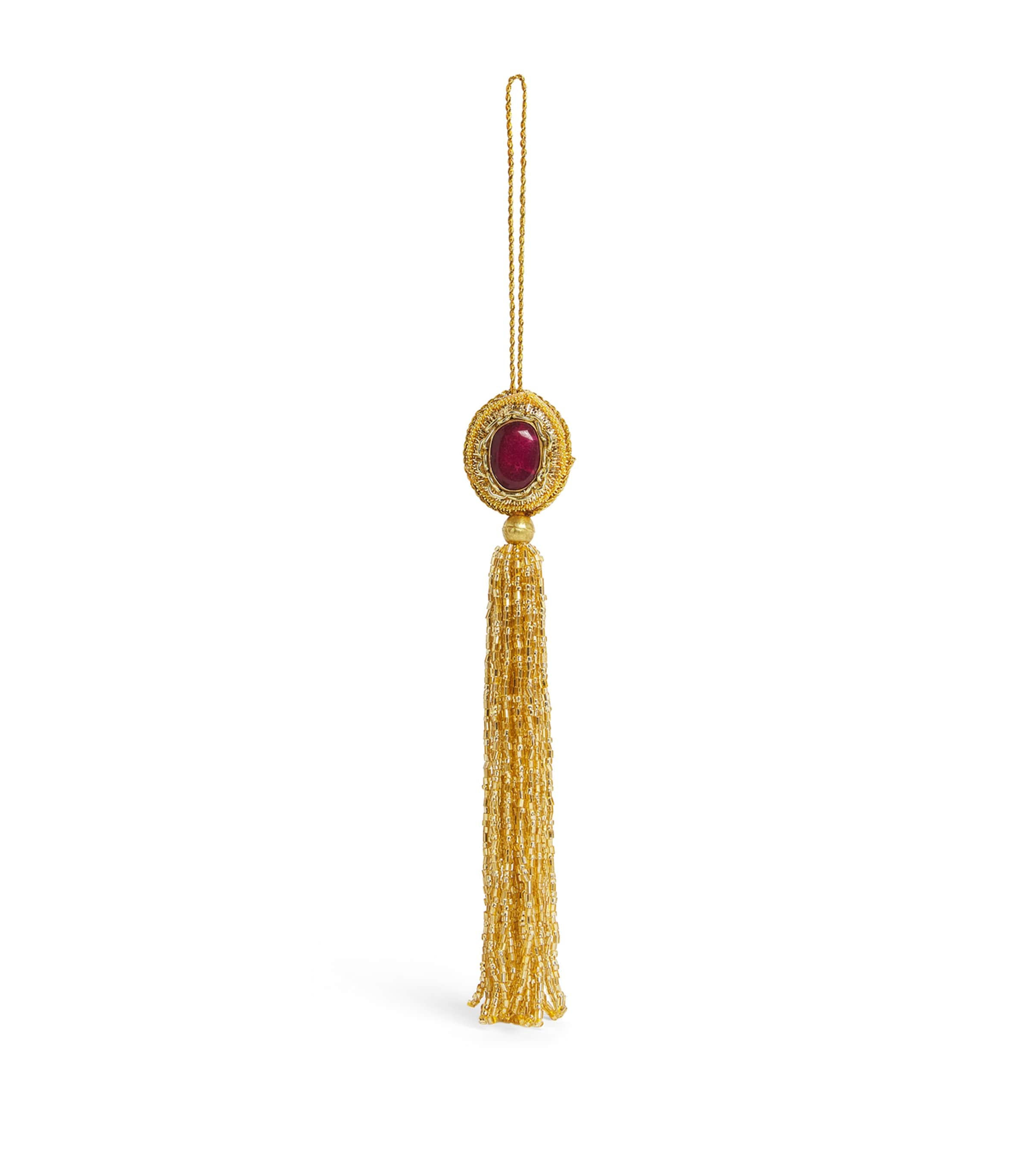 Harrods Tassel Tree Decoration In Gold