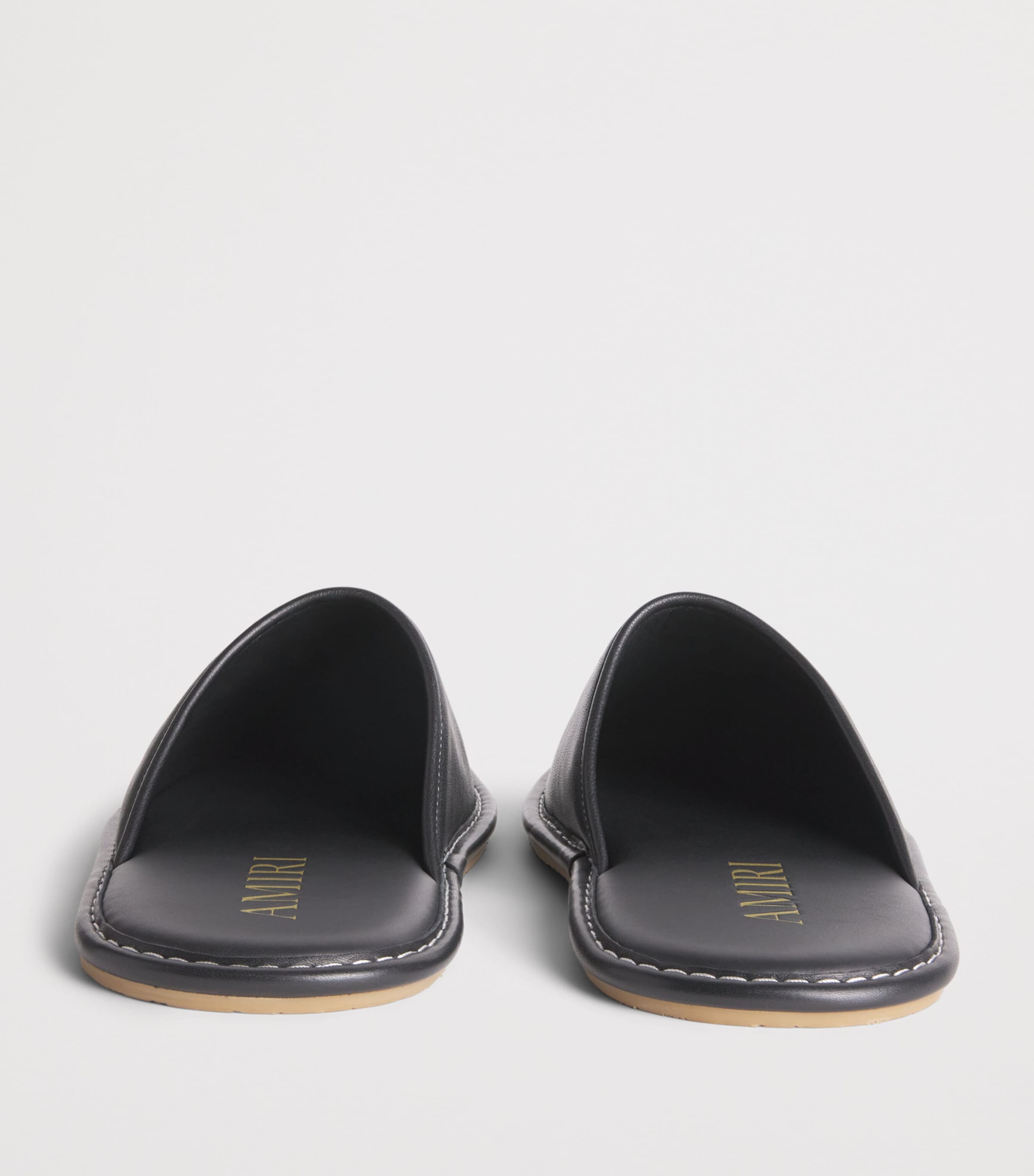 Leather MA Logo Slippers BLACK Image 5