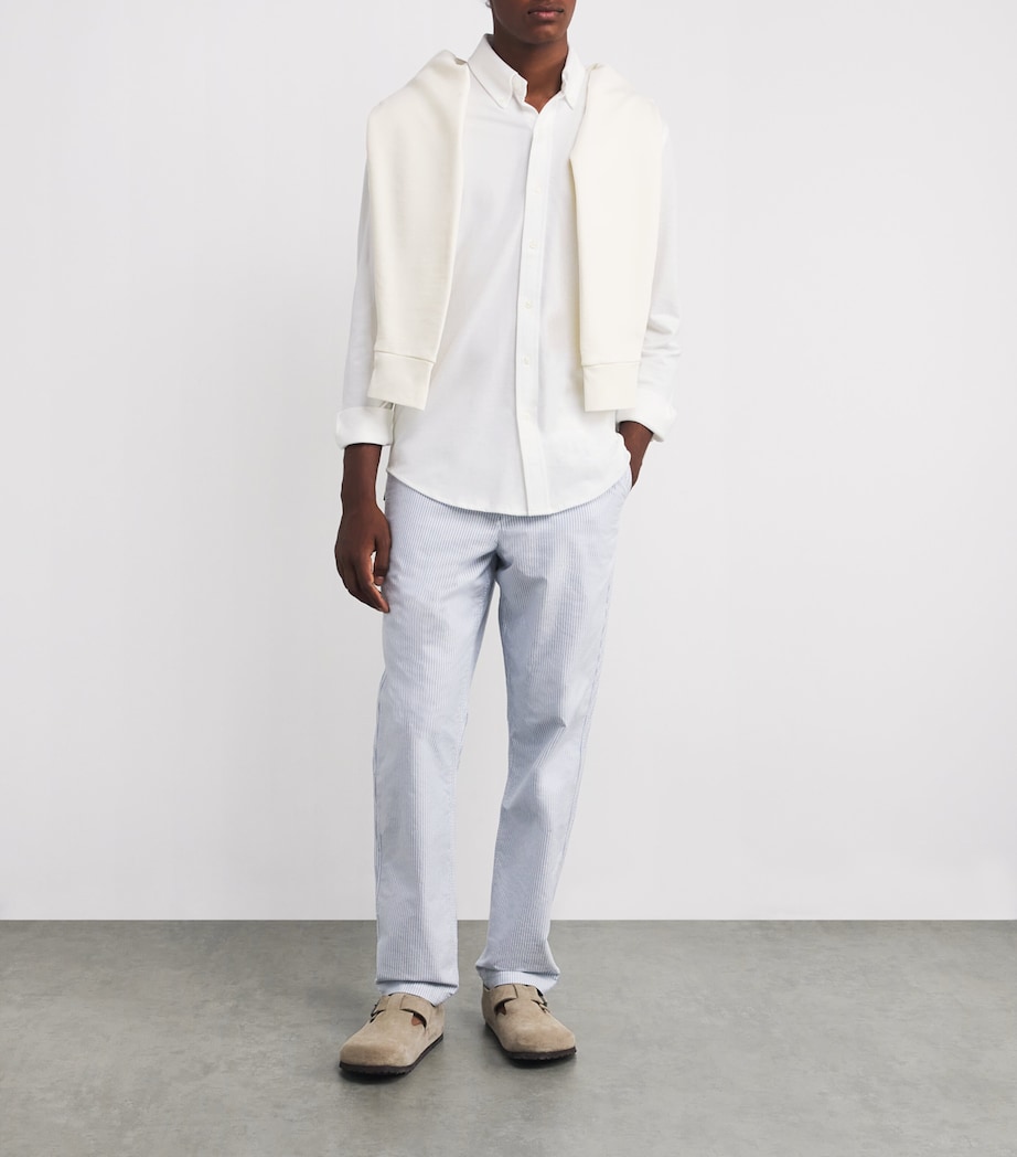 Cotton Mesh Oxford Shirt WHITE Image 2